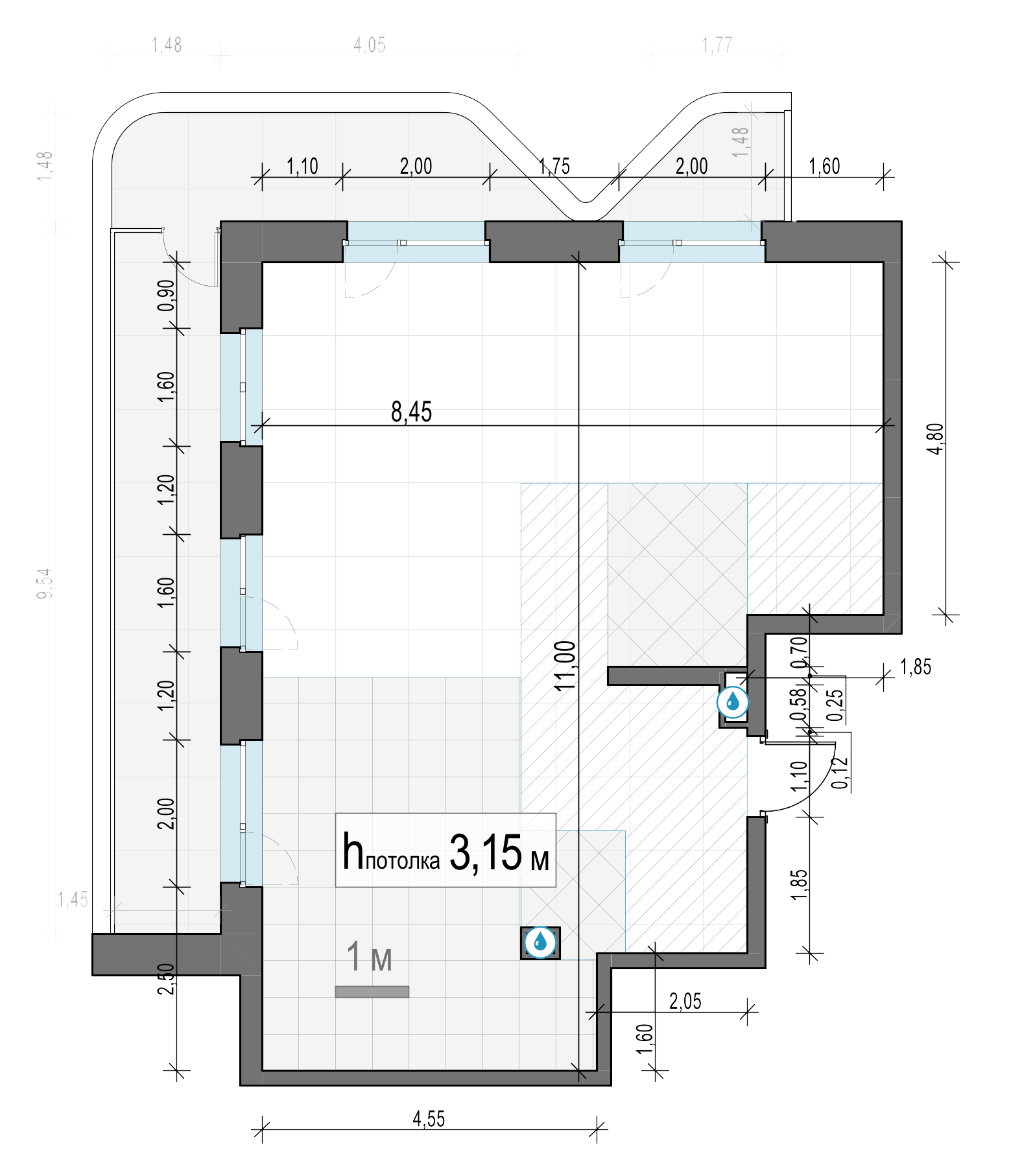 3 комн. квартира, 86.1 м², 11 этаж 