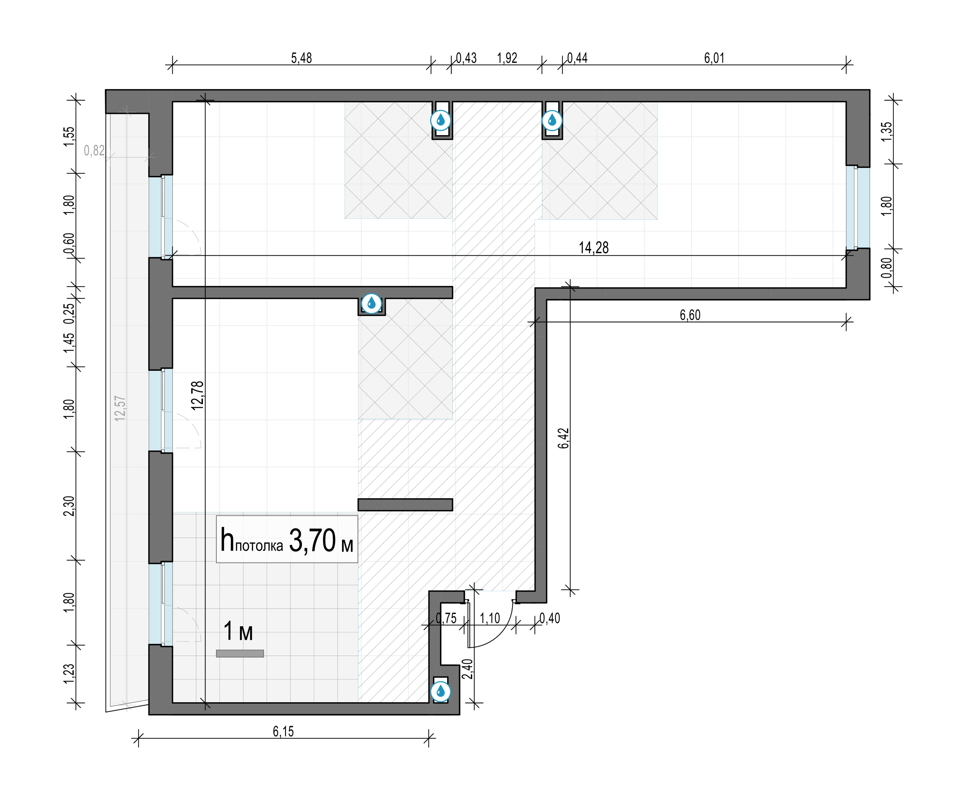 3 комн. квартира, 117.7 м², 13 этаж 