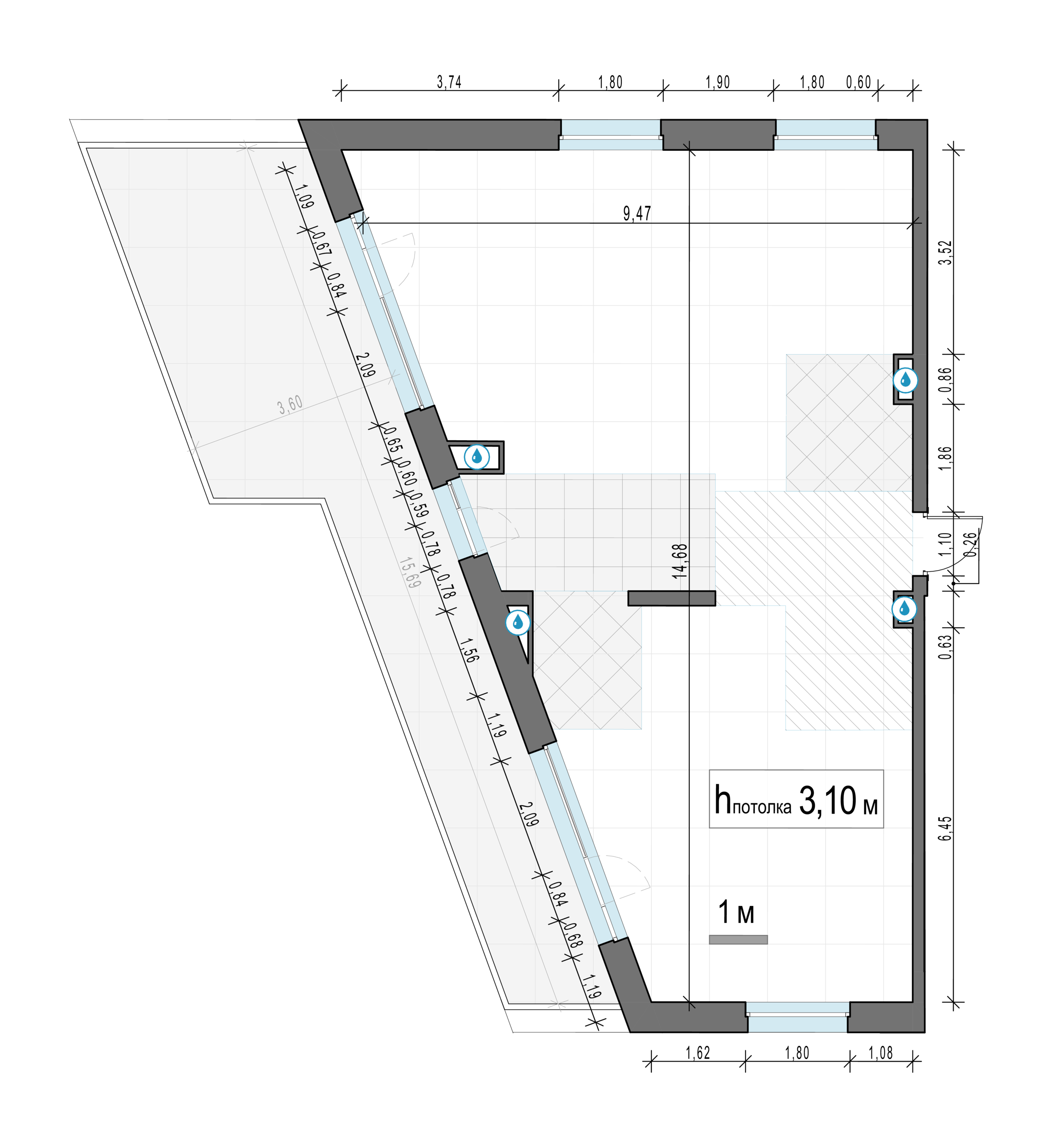 3 комн. квартира, 114.1 м², 14 этаж 