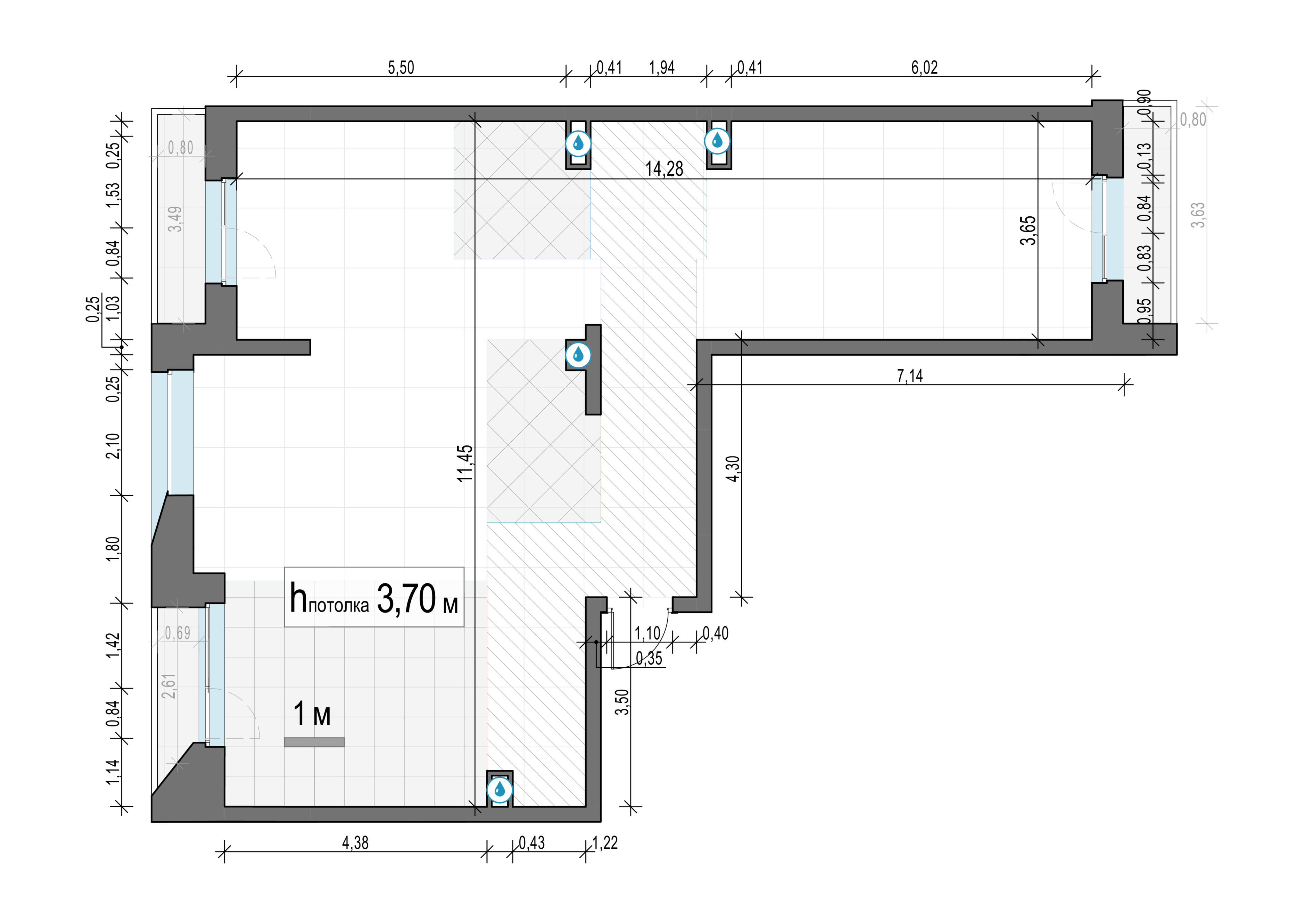 3 комн. квартира, 107.6 м², 13 этаж 