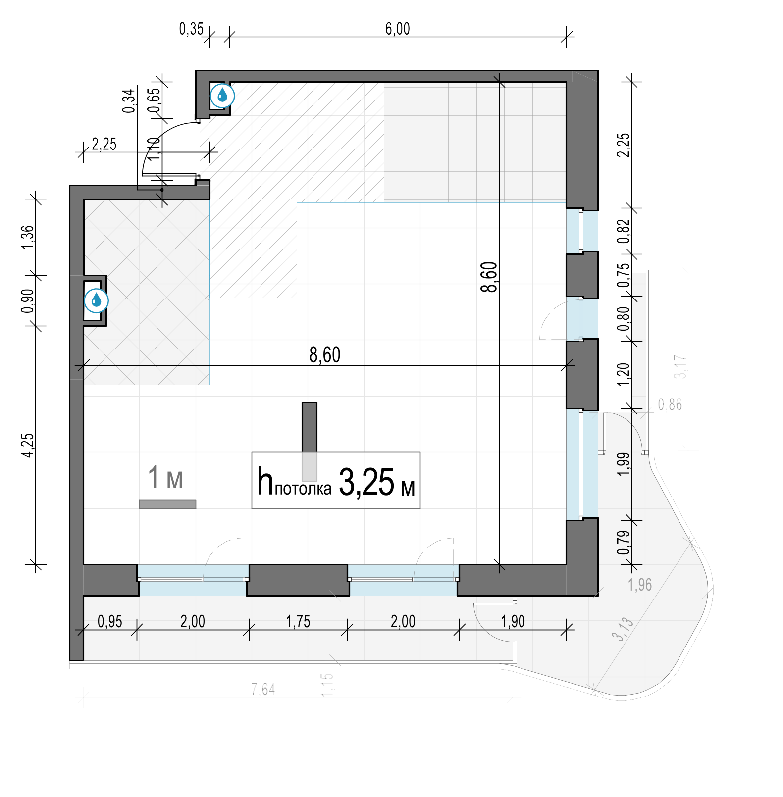 2 комн. квартира, 76.4 м², 16 этаж 