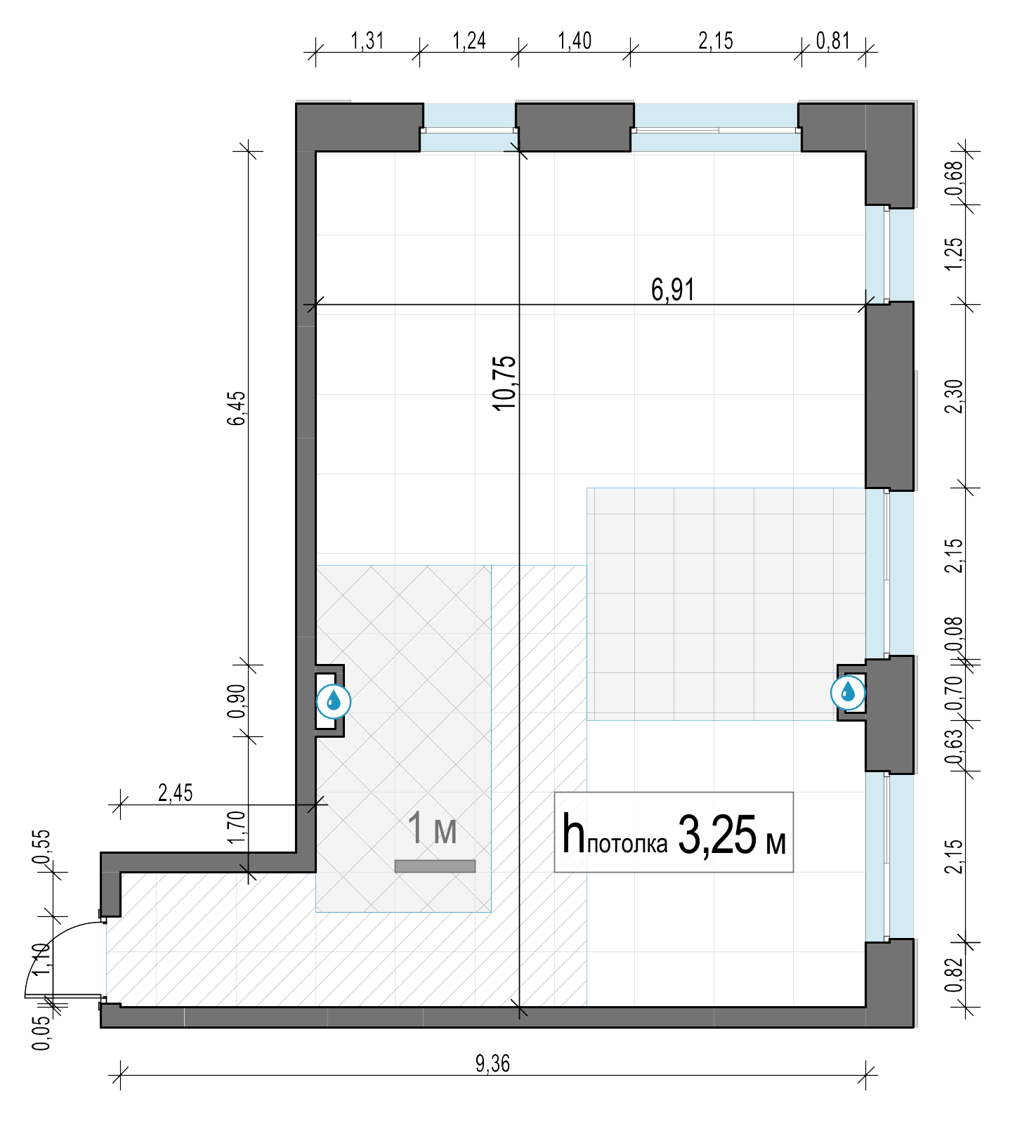 2 комн. квартира, 75.6 м², 14 этаж 