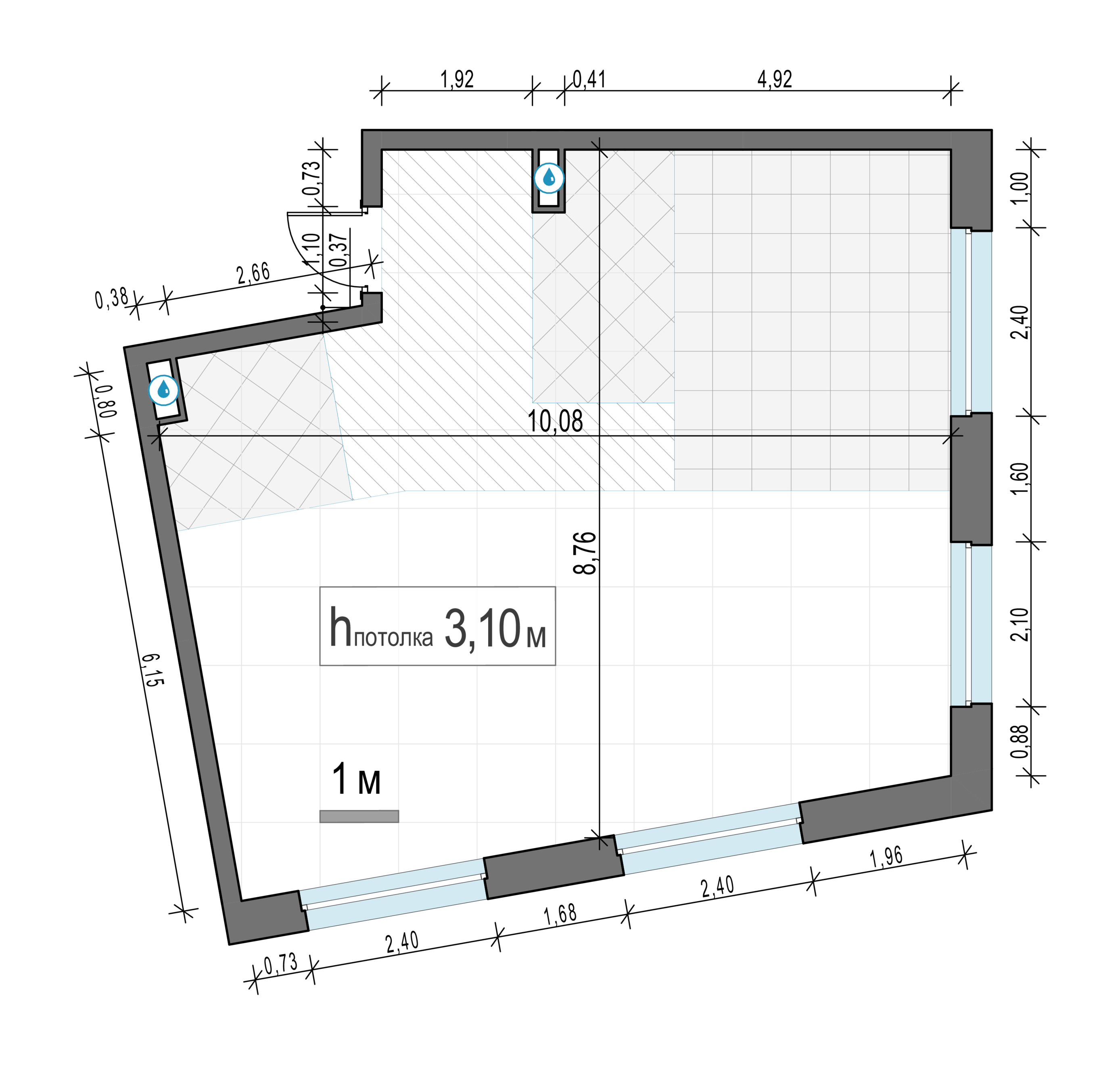 2 комн. квартира, 77 м², 9 этаж 