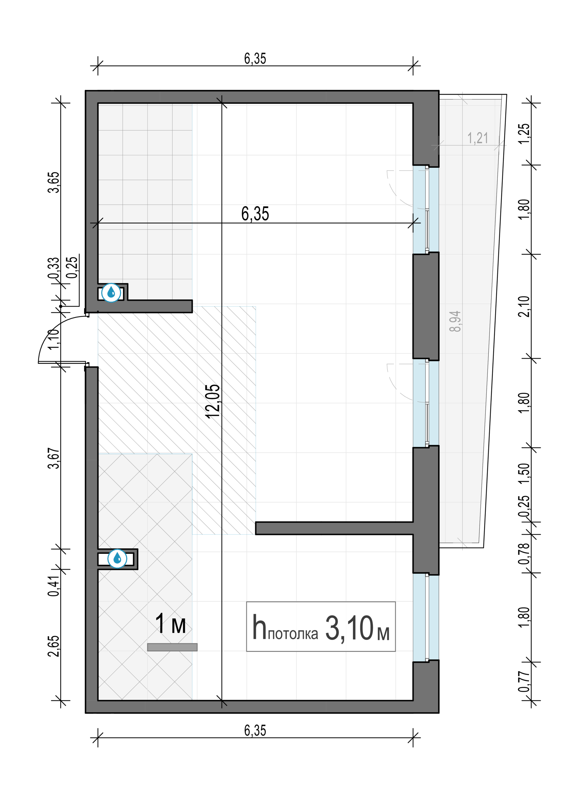 2 комн. квартира, 76 м², 15 этаж 