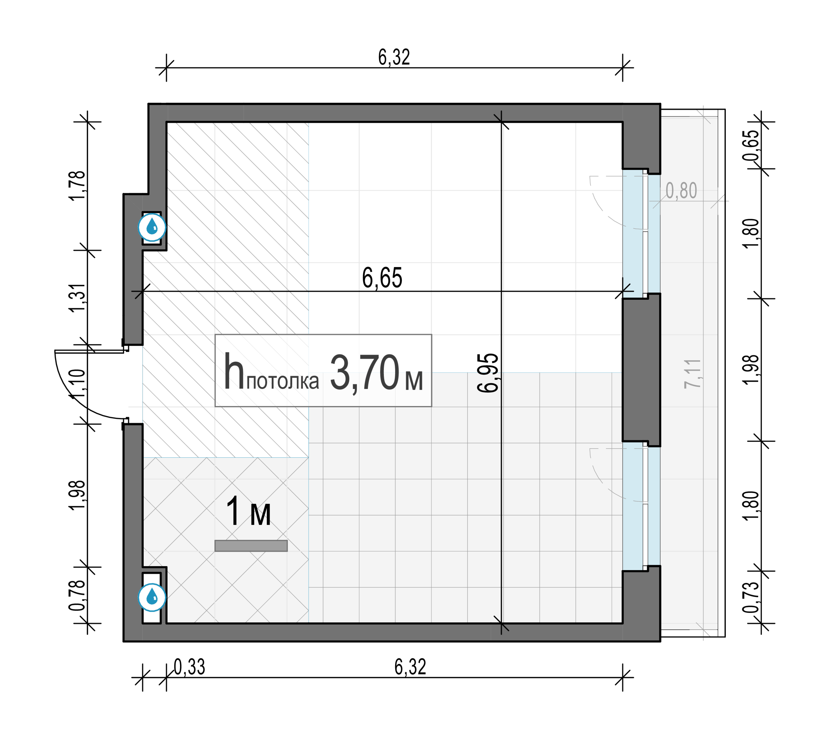 1 комн. квартира, 45.8 м², 15 этаж 