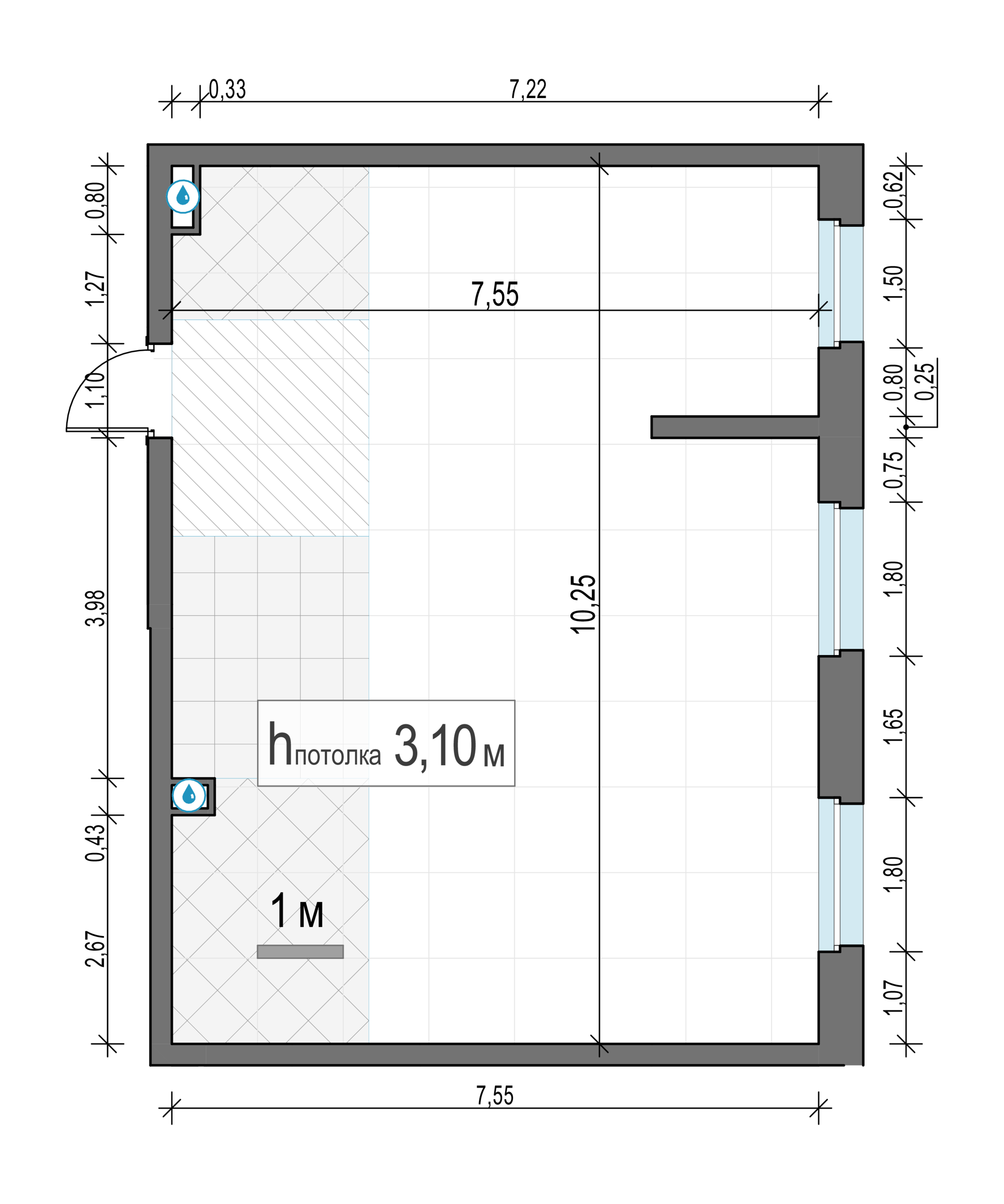2 комн. квартира, 74.3 м², 10 этаж 