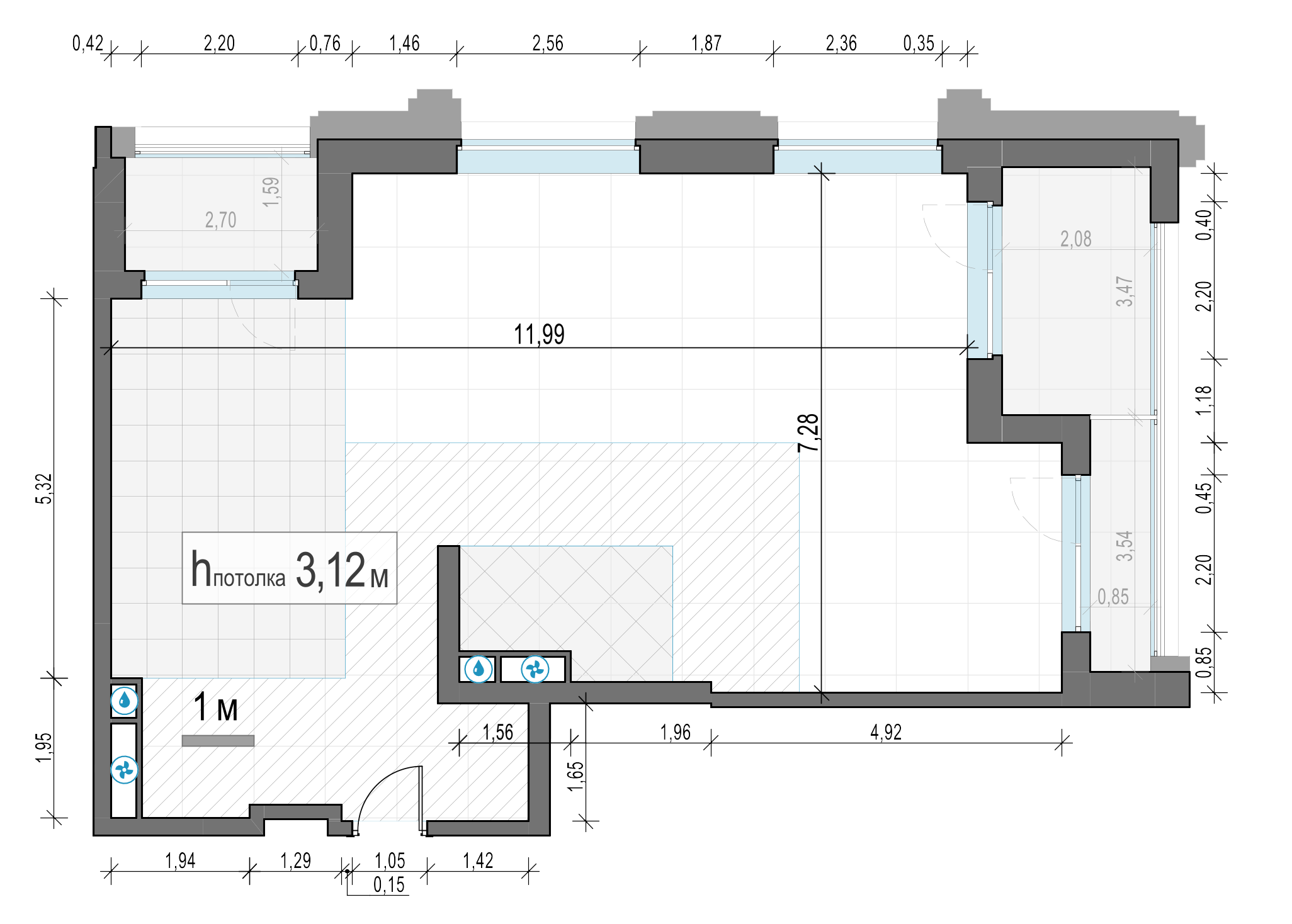 3 комн. квартира, 100.7 м², 3 этаж 