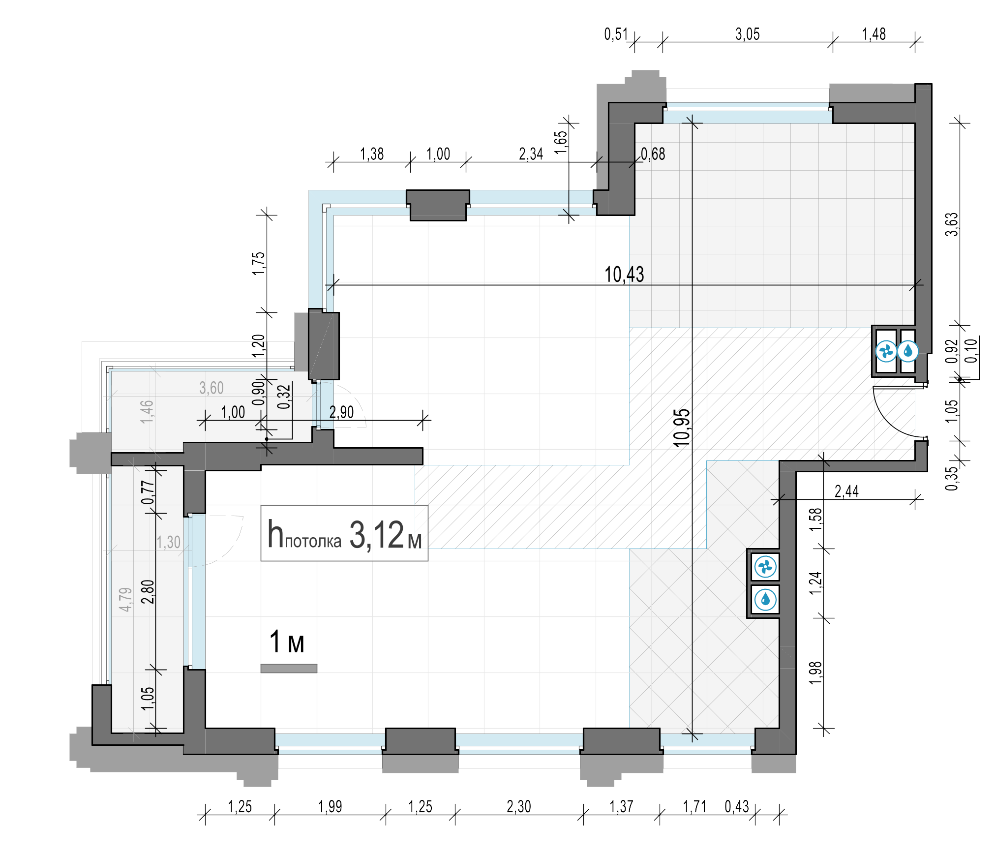 3 комн. квартира, 107.1 м², 8 этаж 