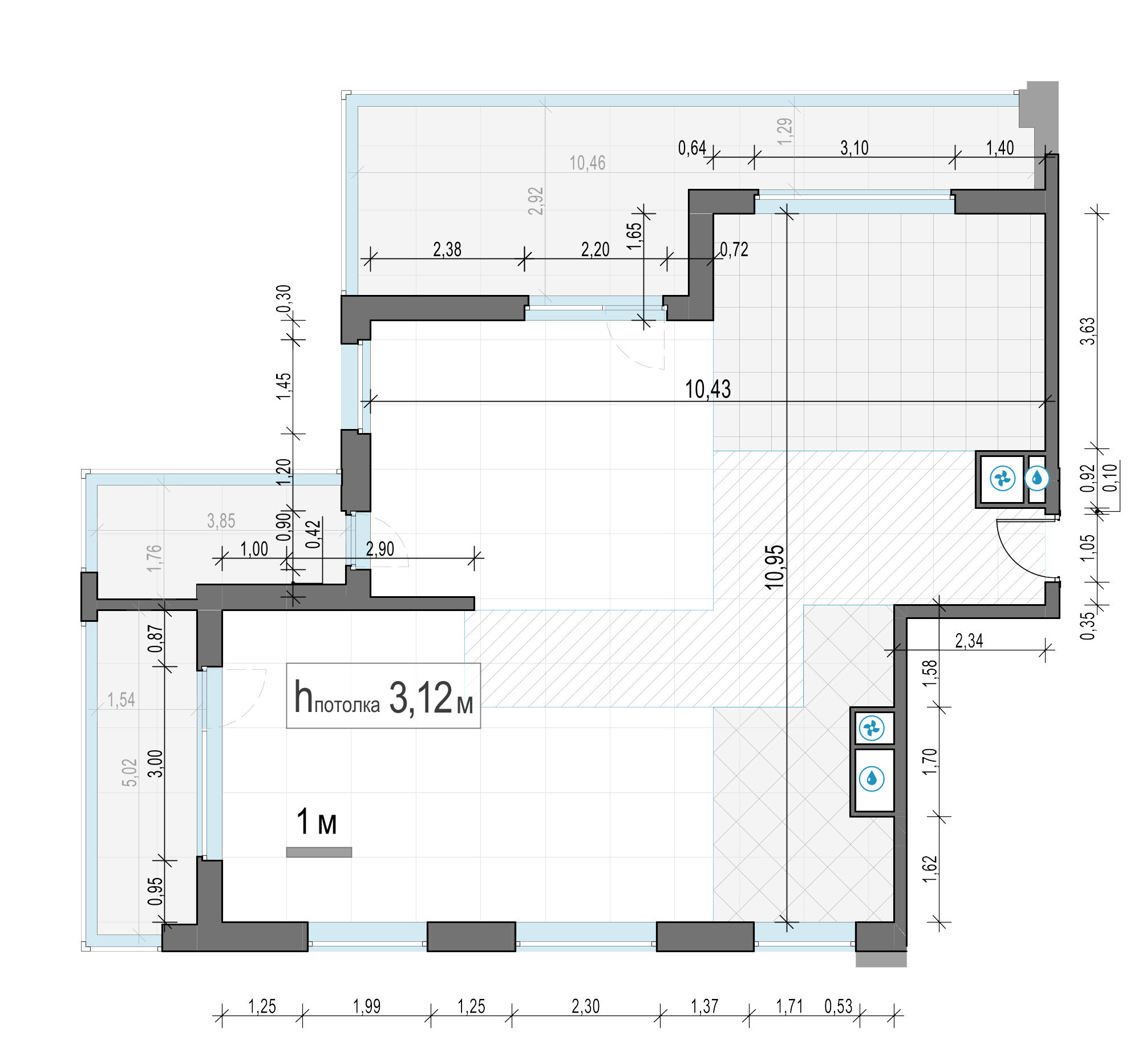 3 комн. квартира, 119.6 м², 27 этаж 