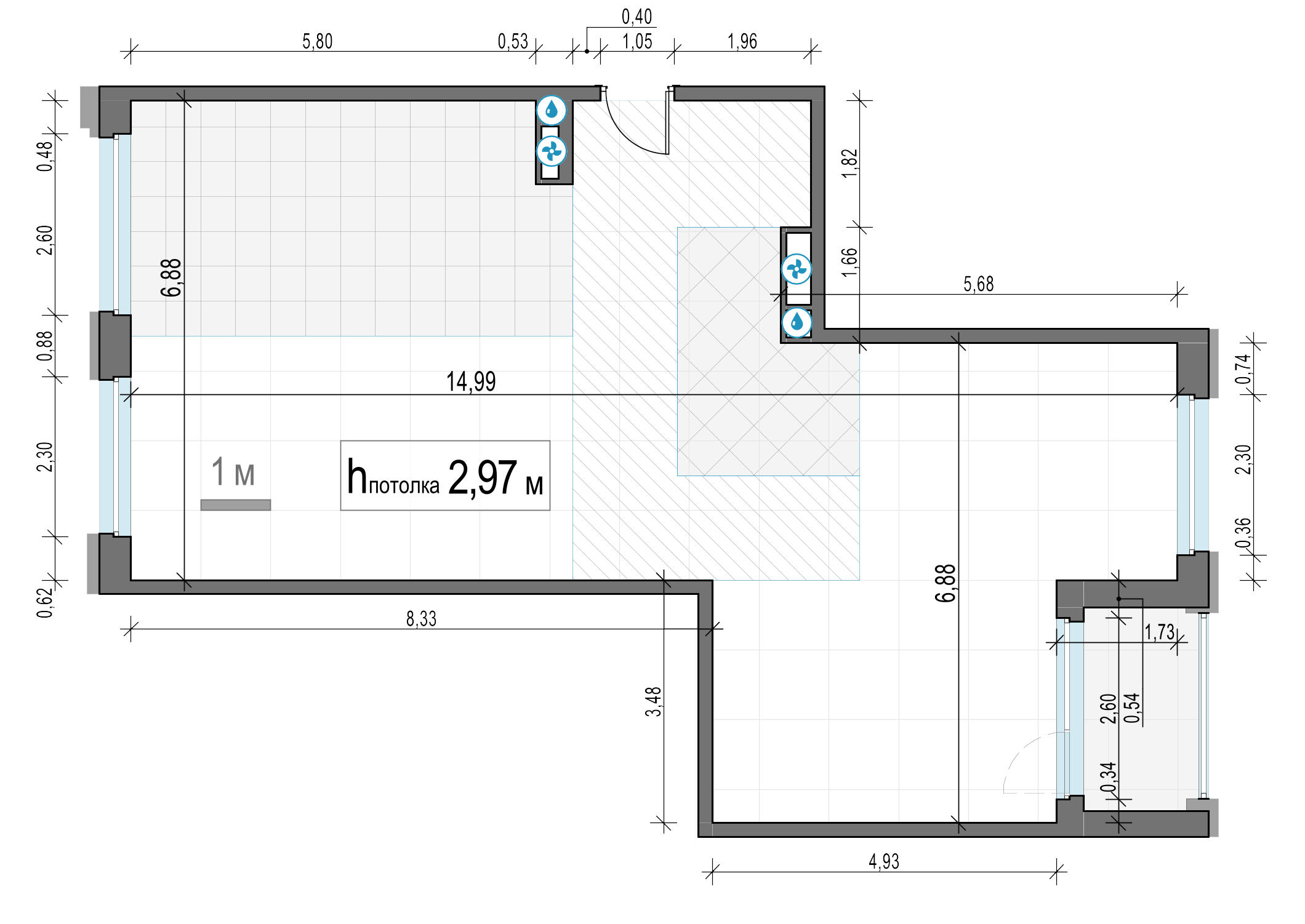 3 комн. квартира, 101.3 м², 5 этаж 
