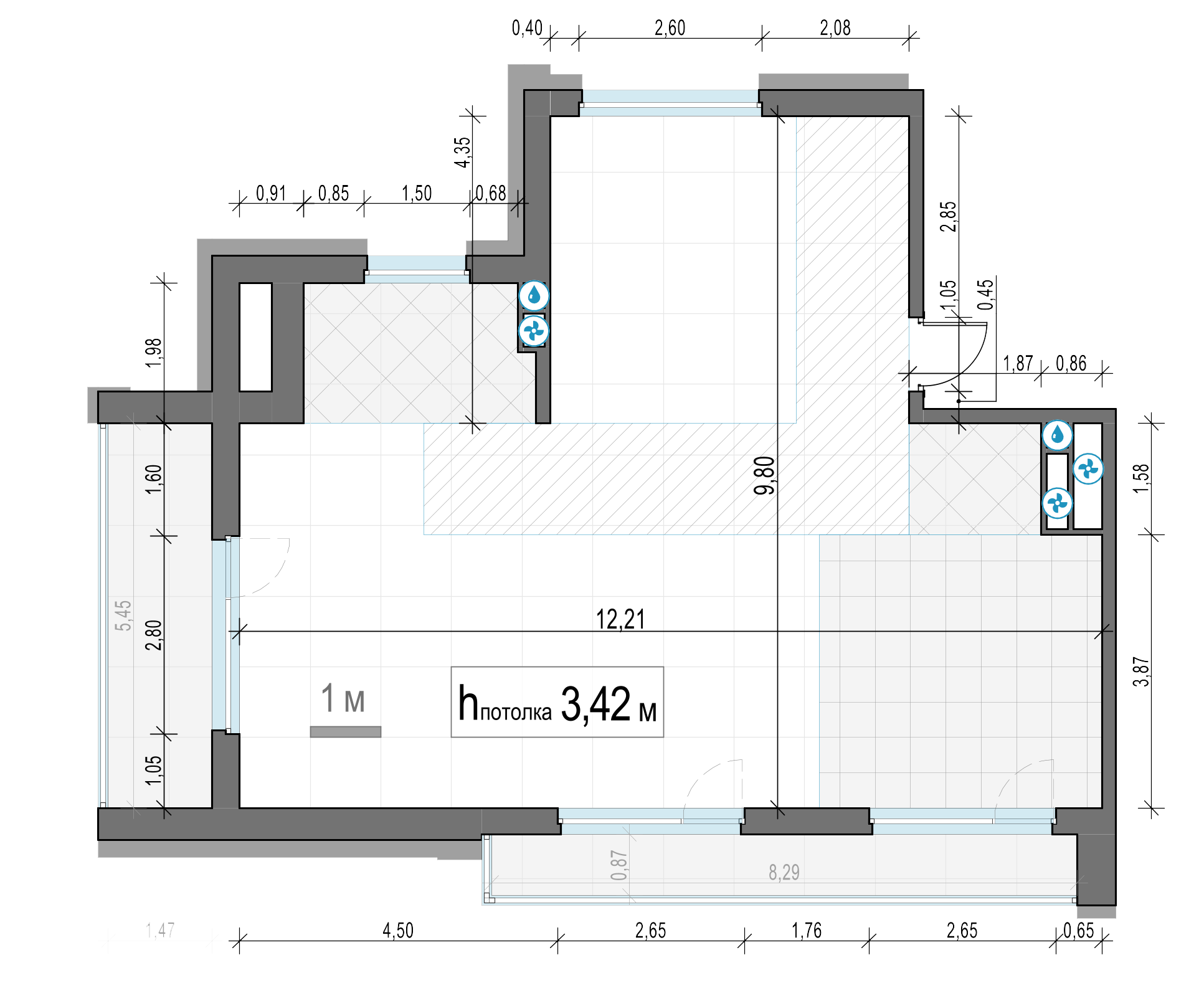 3 комн. квартира, 99.2 м², 12 этаж 
