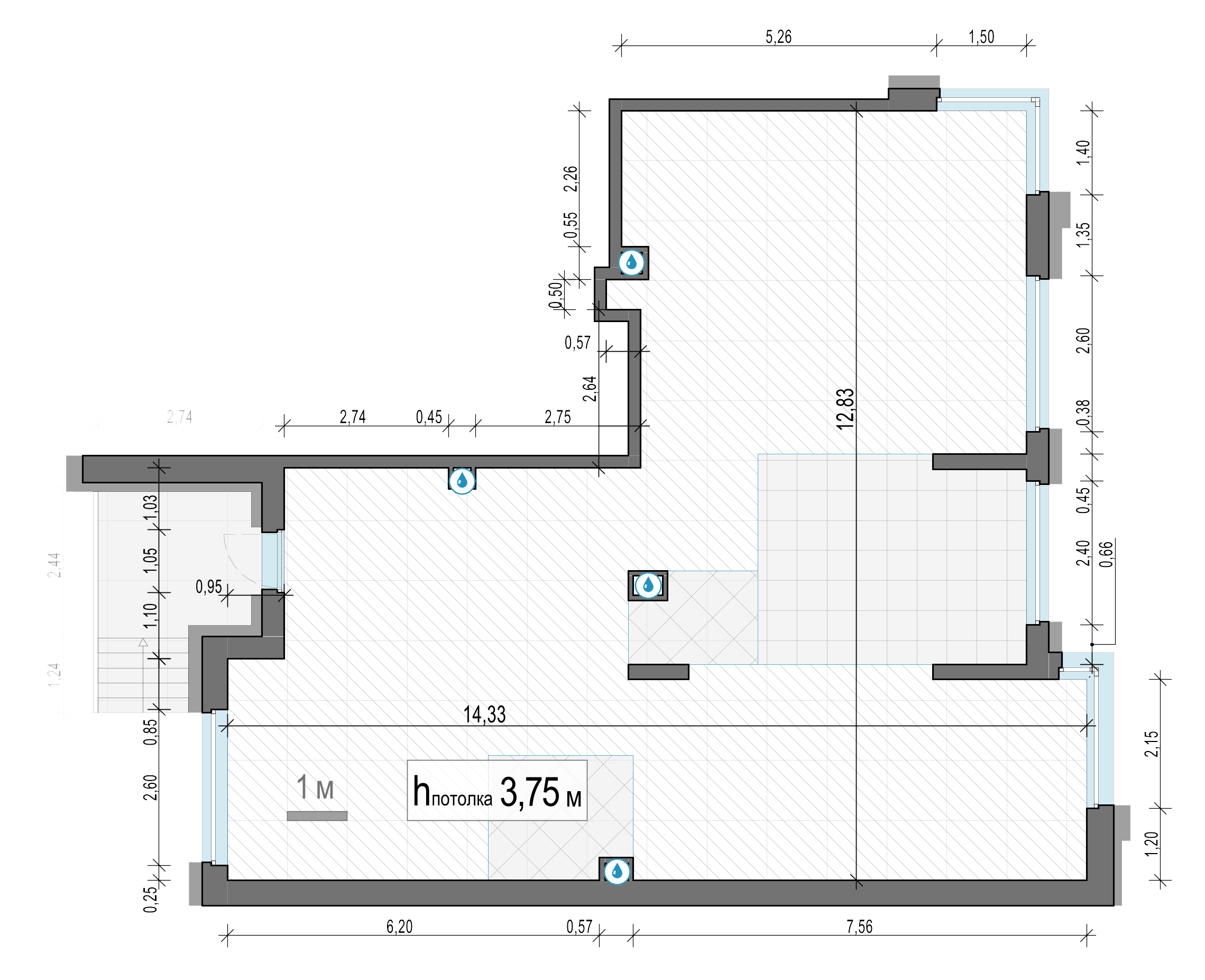 3 комн. квартира, 127.8 м², 1 этаж 