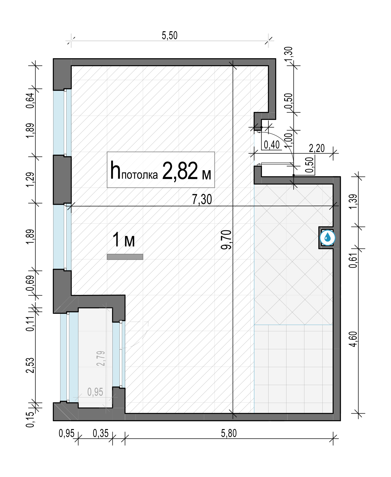 2 комн. квартира, 58.6 м², 2 этаж 