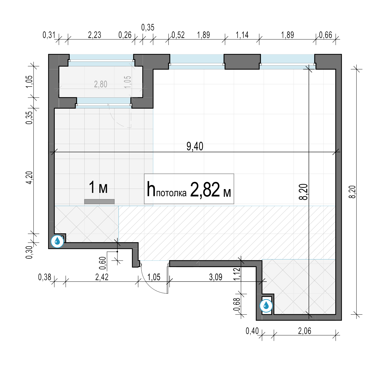 2 комн. квартира, 57.9 м², 8 этаж 