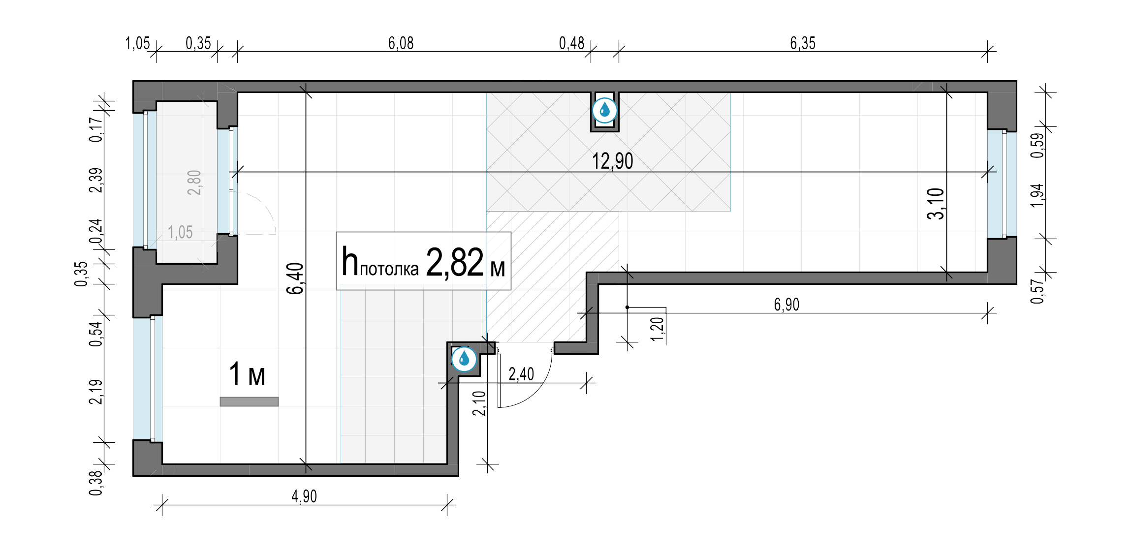 2 комн. квартира, 58.7 м², 7 этаж 