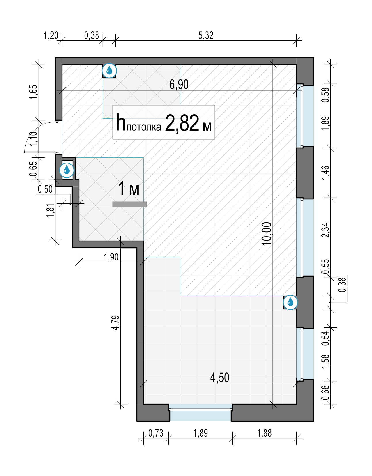 2 комн. квартира, 54.2 м², 2 этаж 