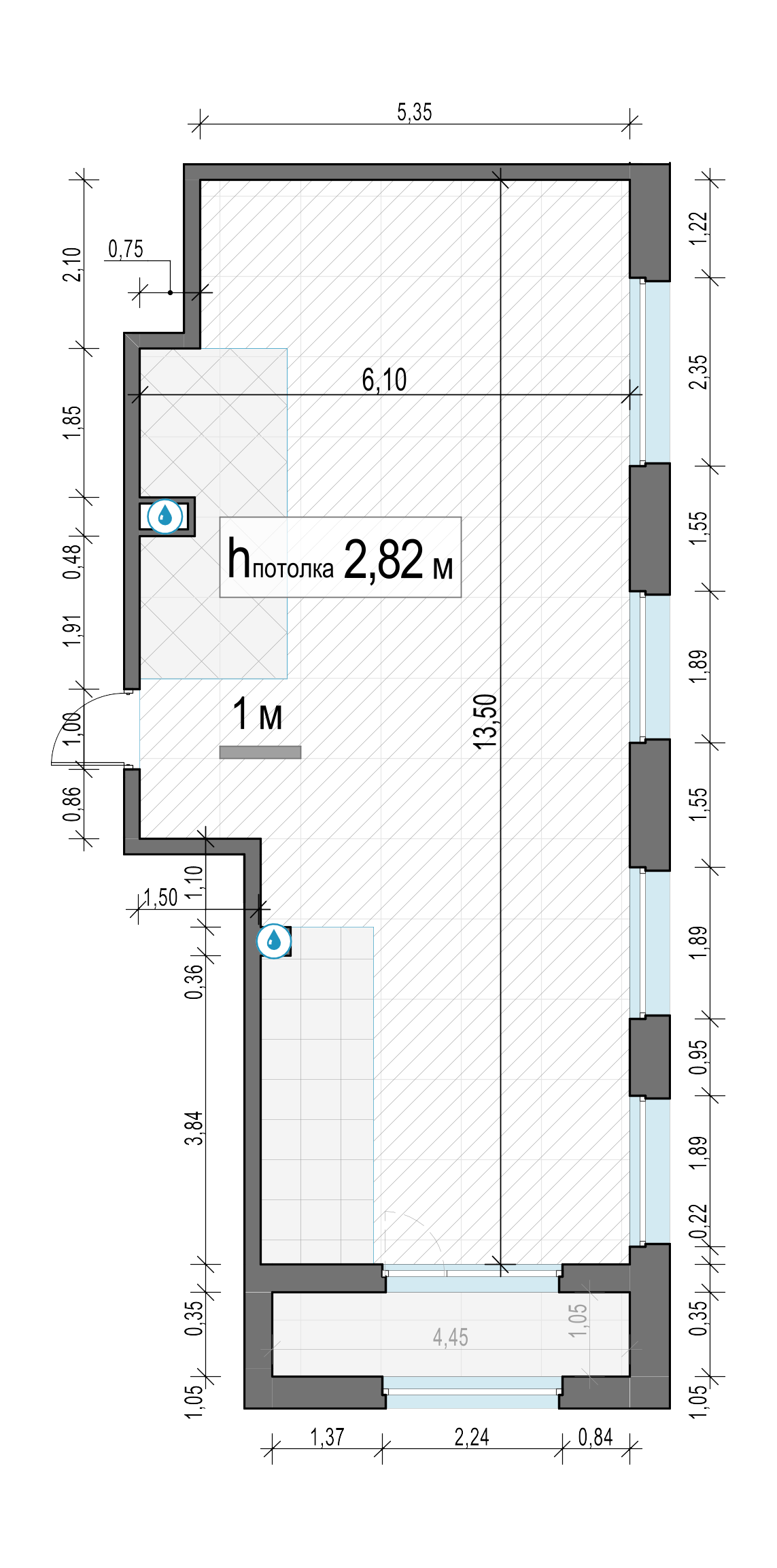 2 комн. квартира, 73.2 м², 2 этаж 