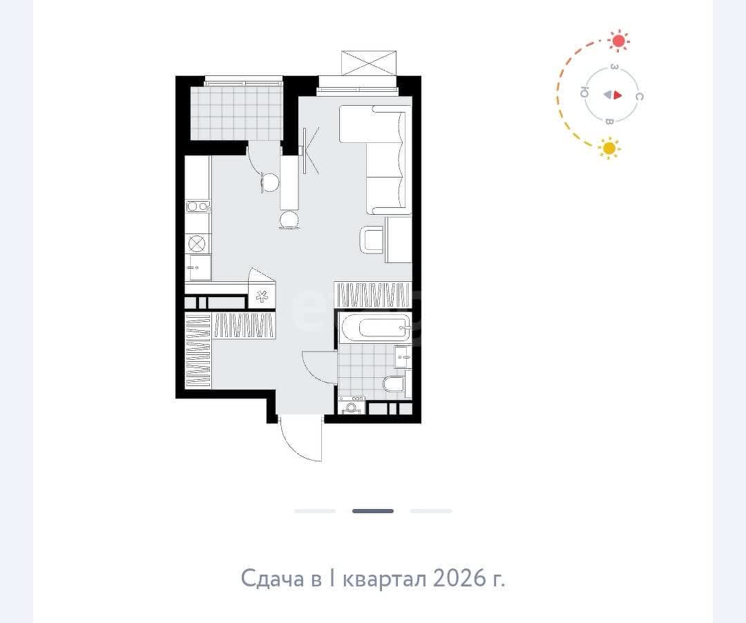 1 комн. квартира, 30 м², 10 этаж 
