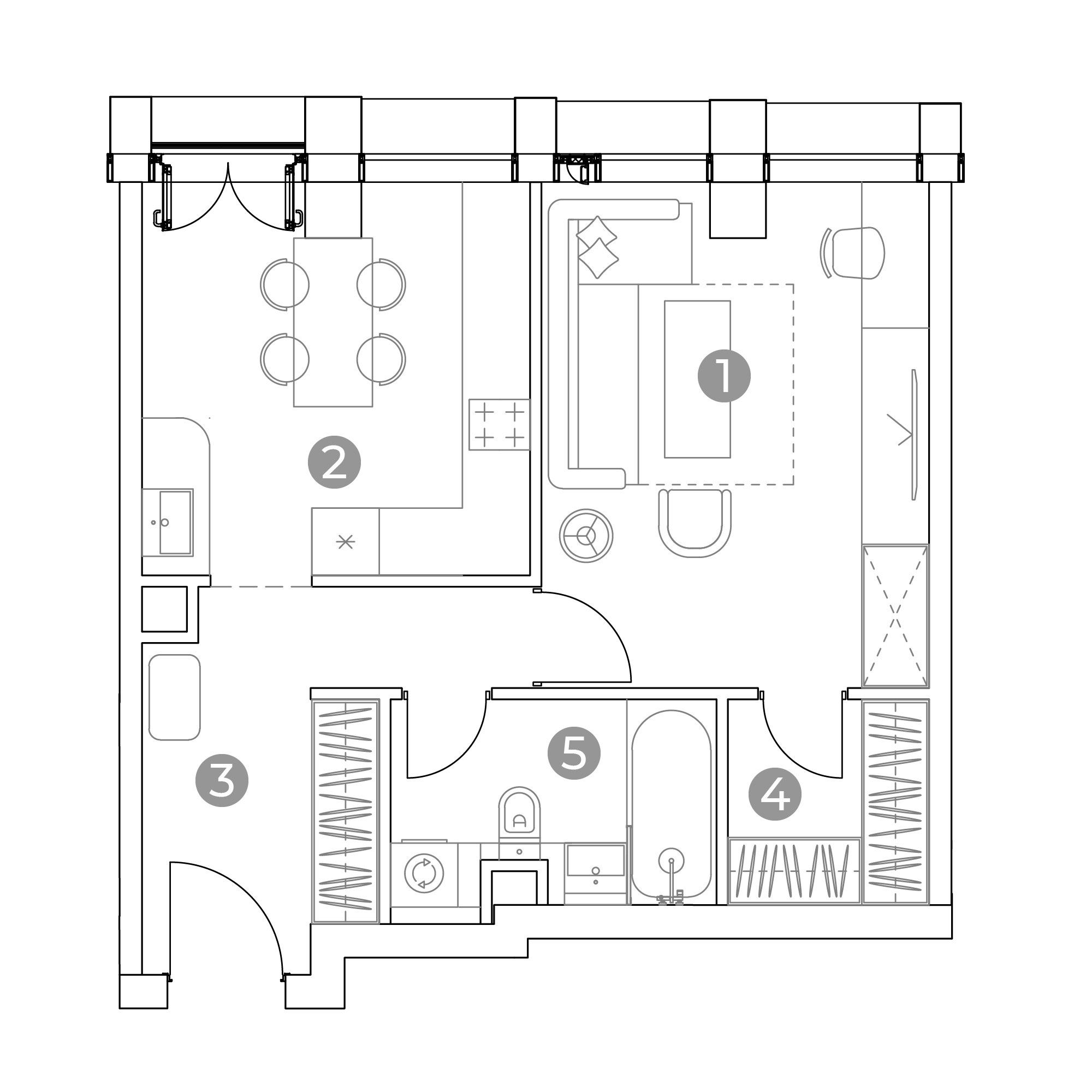 1 комн. квартира, 43.5 м², 10 этаж 