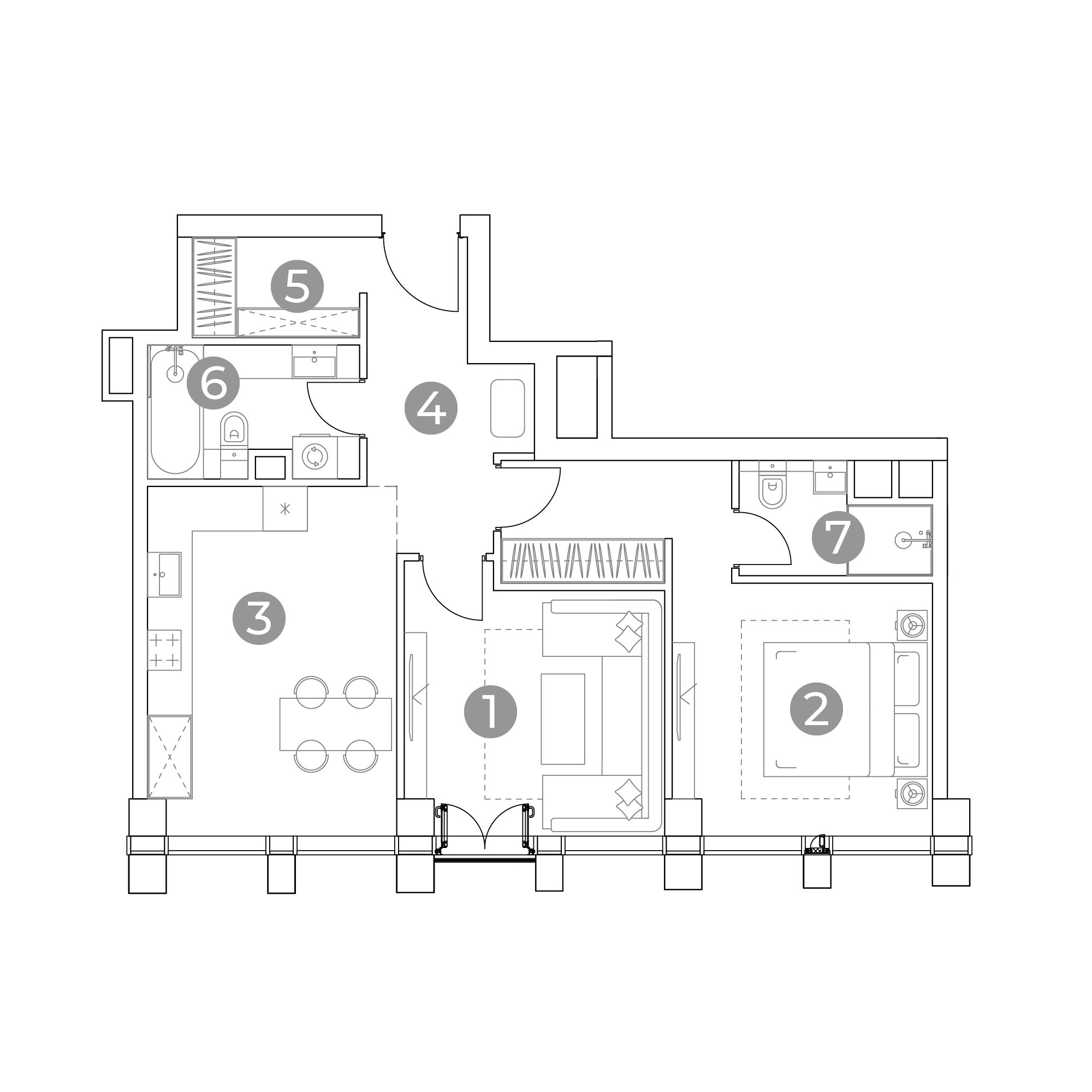 2 комн. квартира, 62.3 м², 5 этаж 