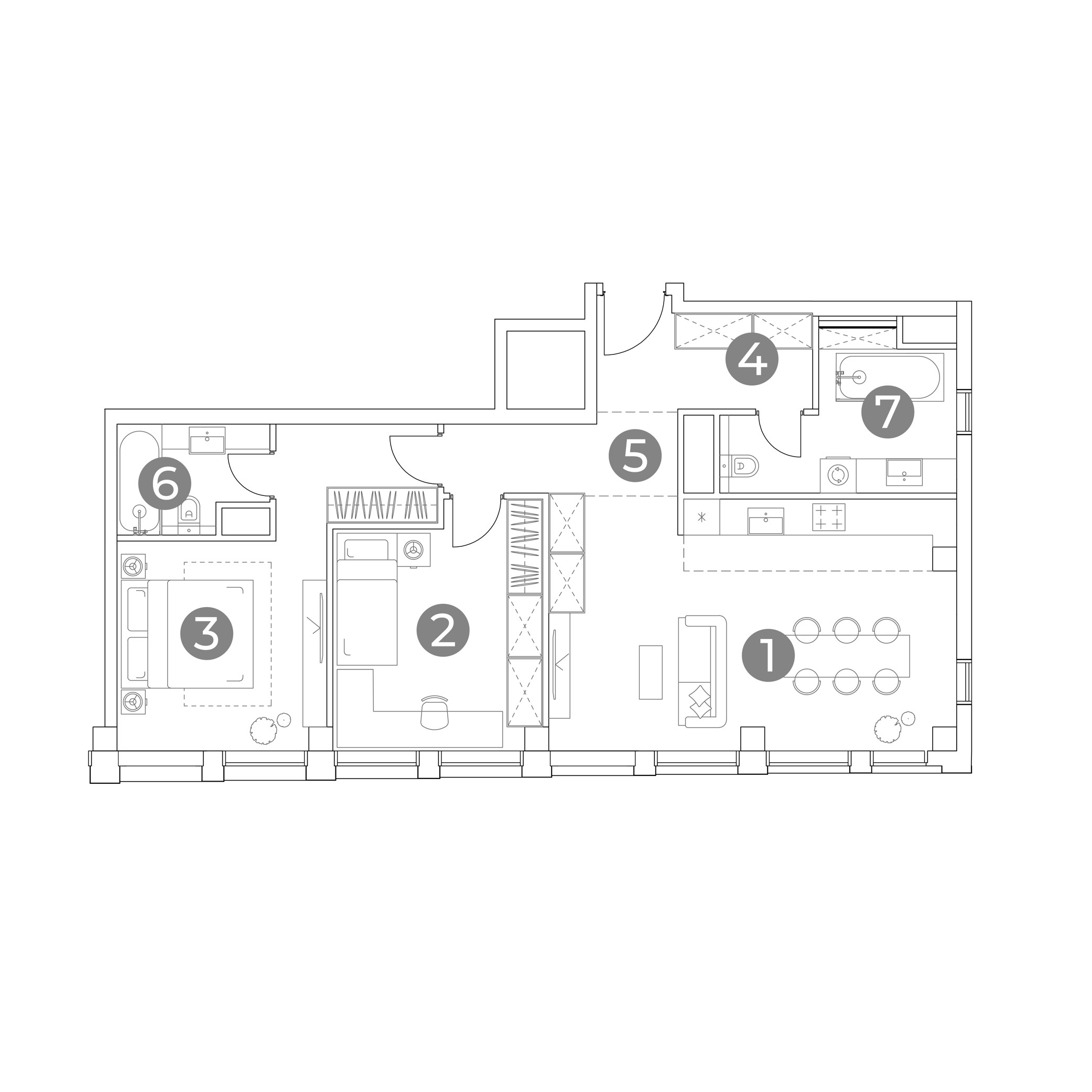 3 комн. квартира, 81.1 м², 25 этаж 