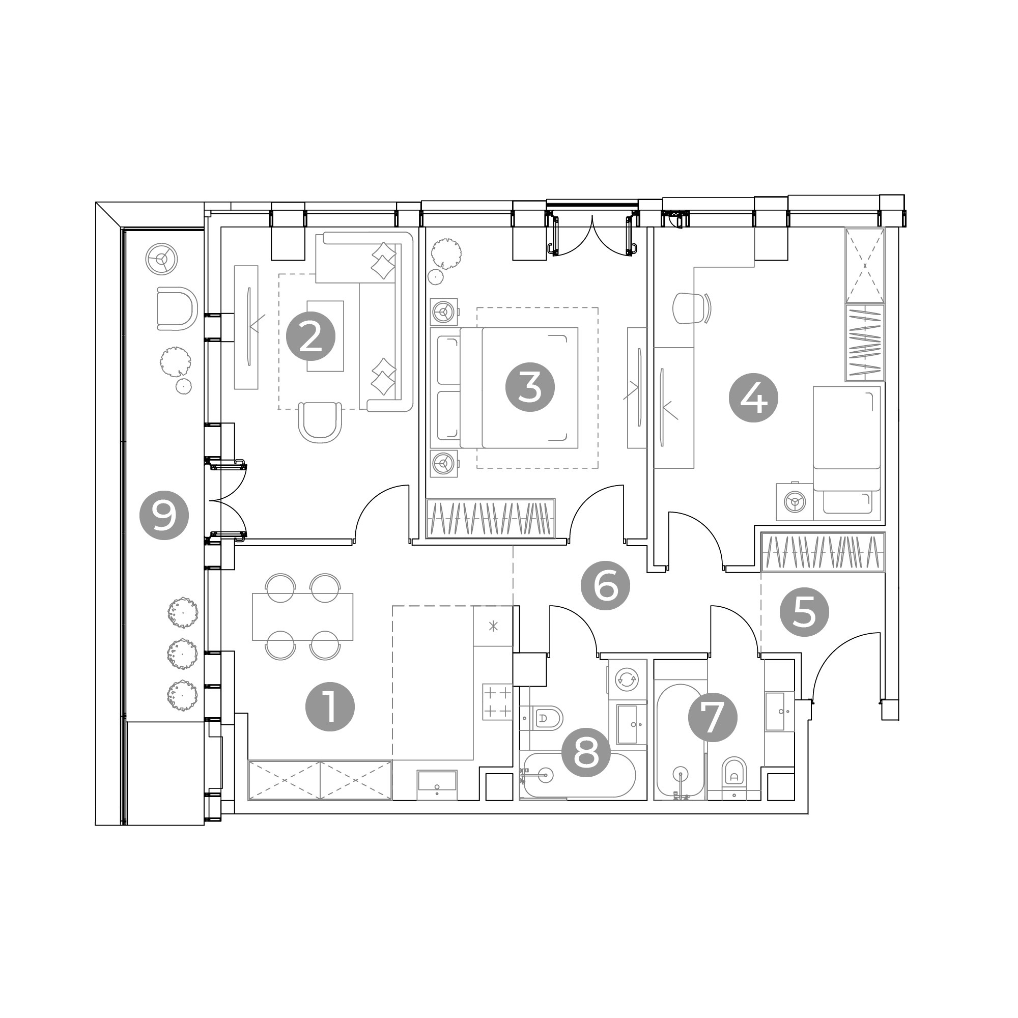 4 комн. квартира, 85.7 м², 6 этаж 