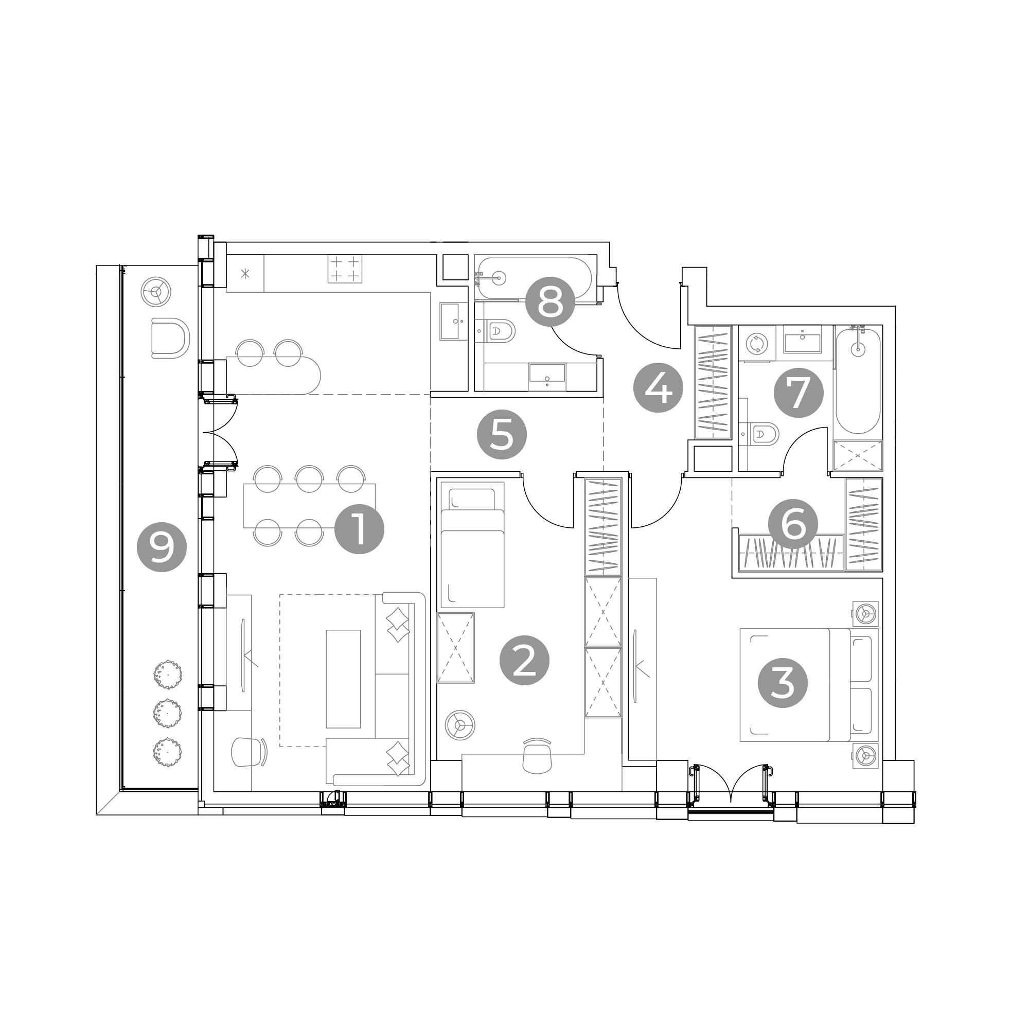 3 комн. квартира, 92 м², 9 этаж 
