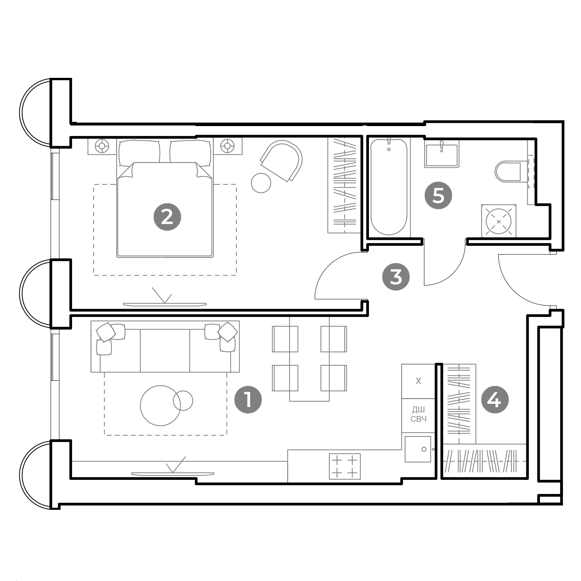 2 комн. квартира, 48.7 м², 3 этаж 
