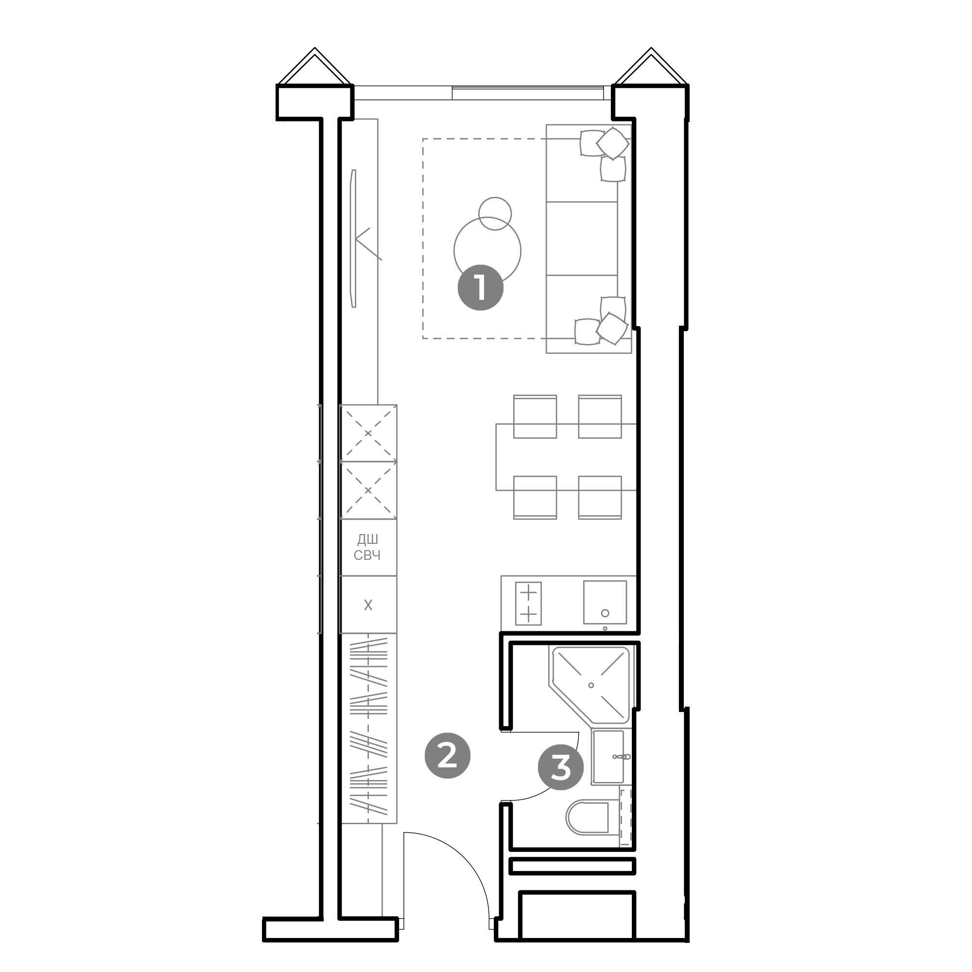 студия, 25.8 м², 5 этаж 