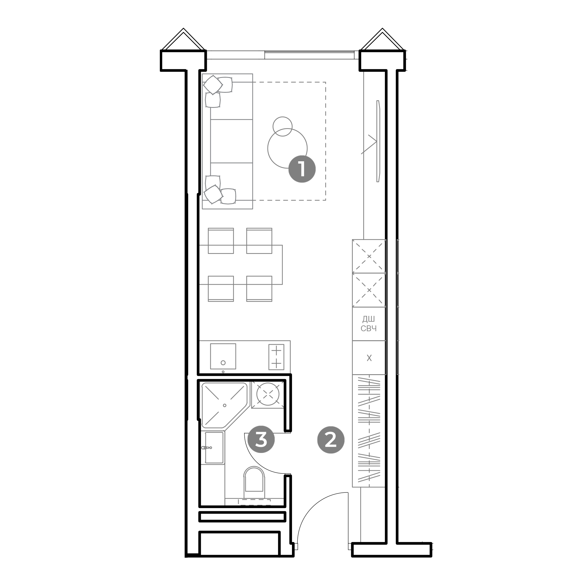 студия, 27.5 м², 6 этаж 