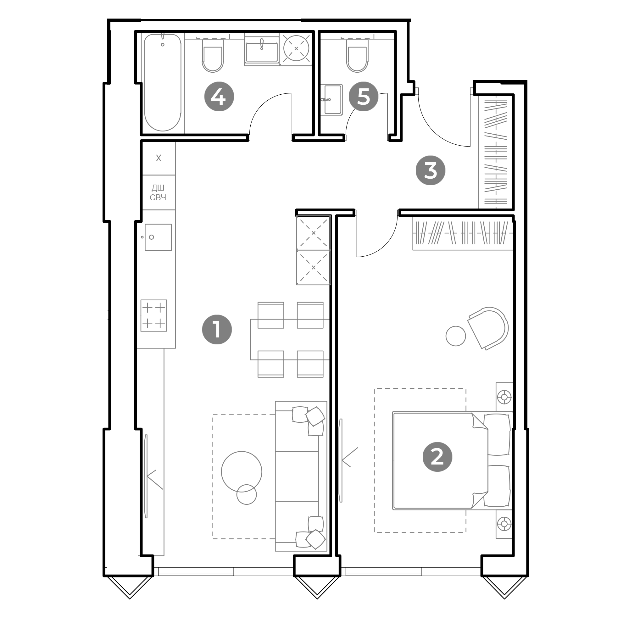 2 комн. квартира, 56.7 м², 8 этаж 