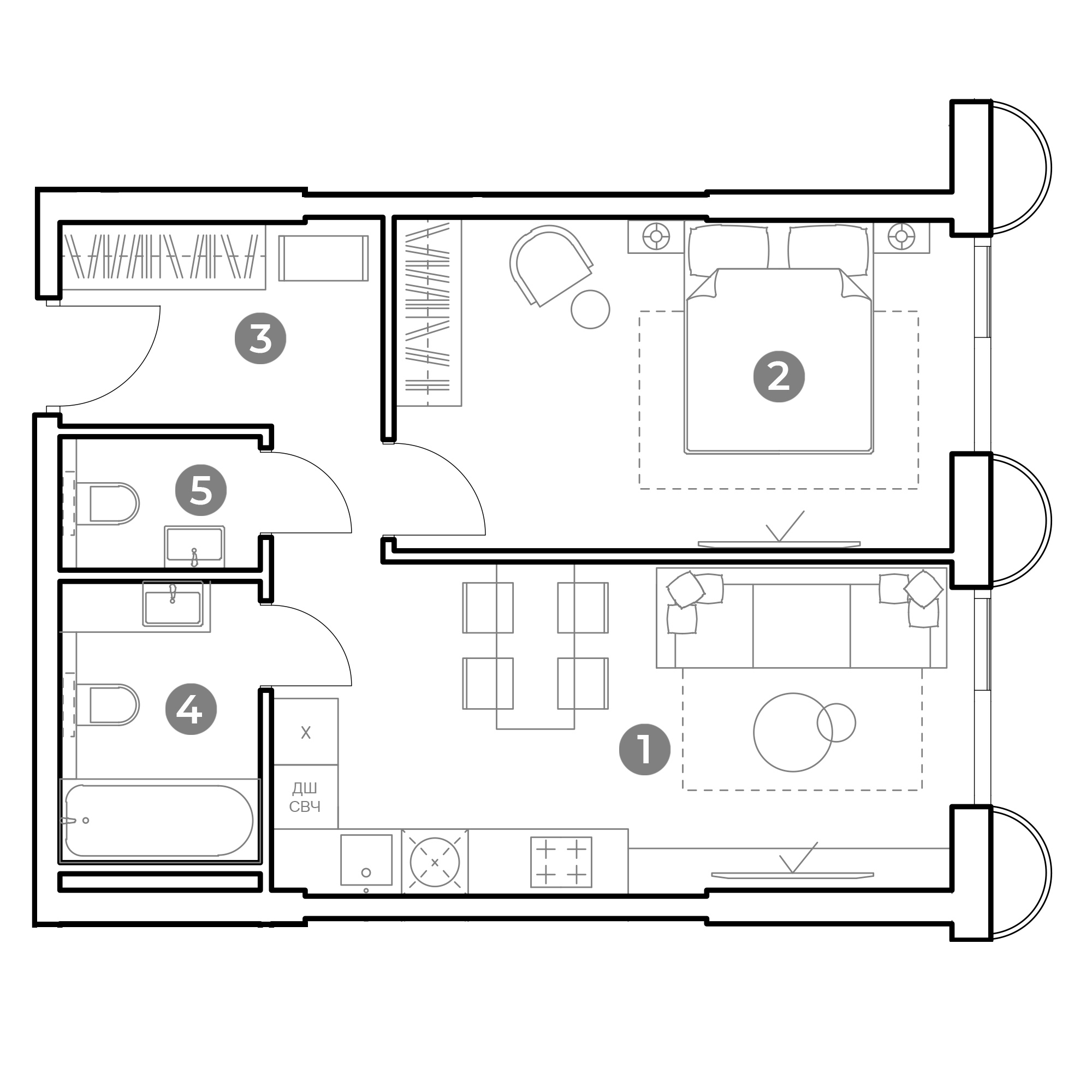 2 комн. квартира, 47.1 м², 12 этаж 