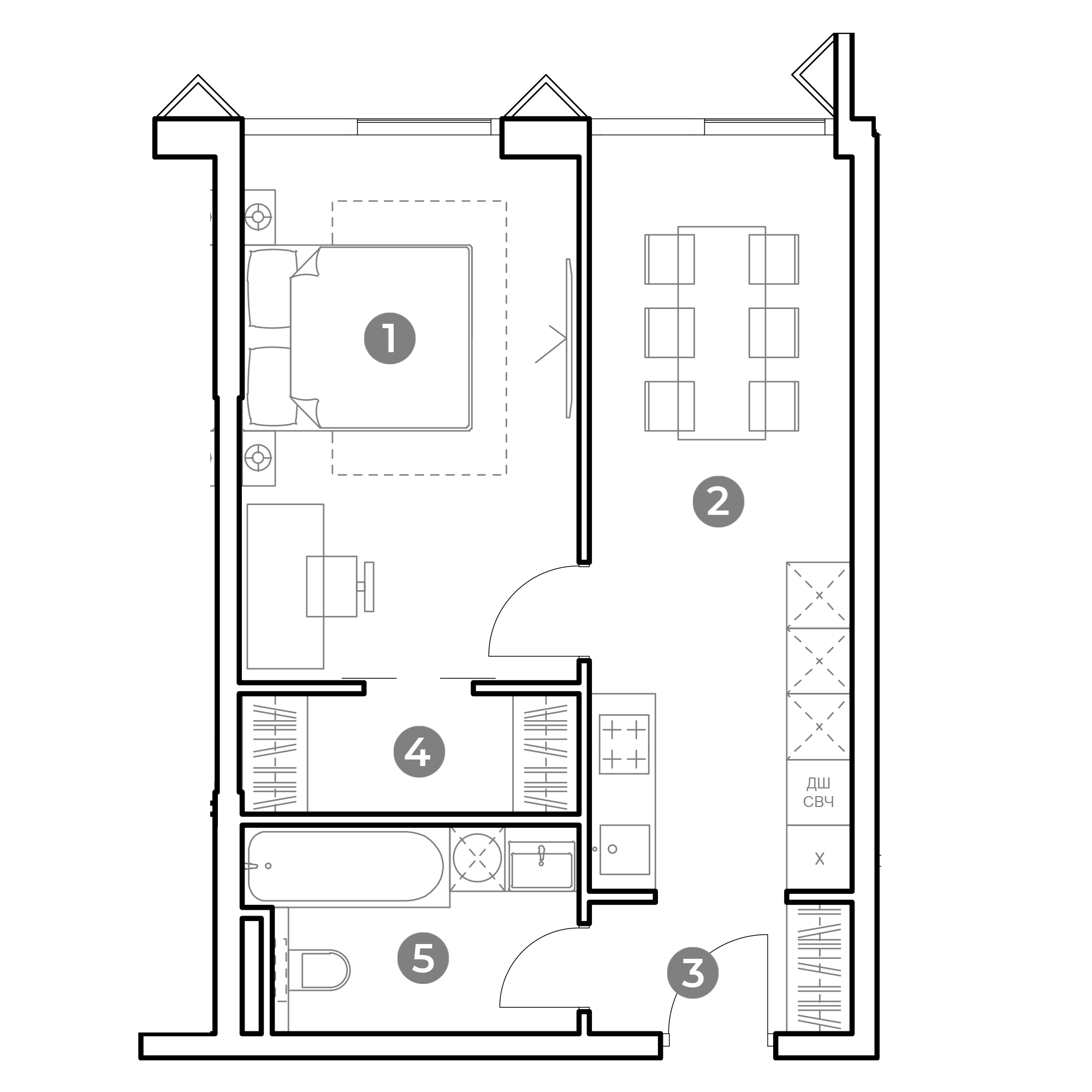 1 комн. квартира, 43.3 м², 15 этаж 