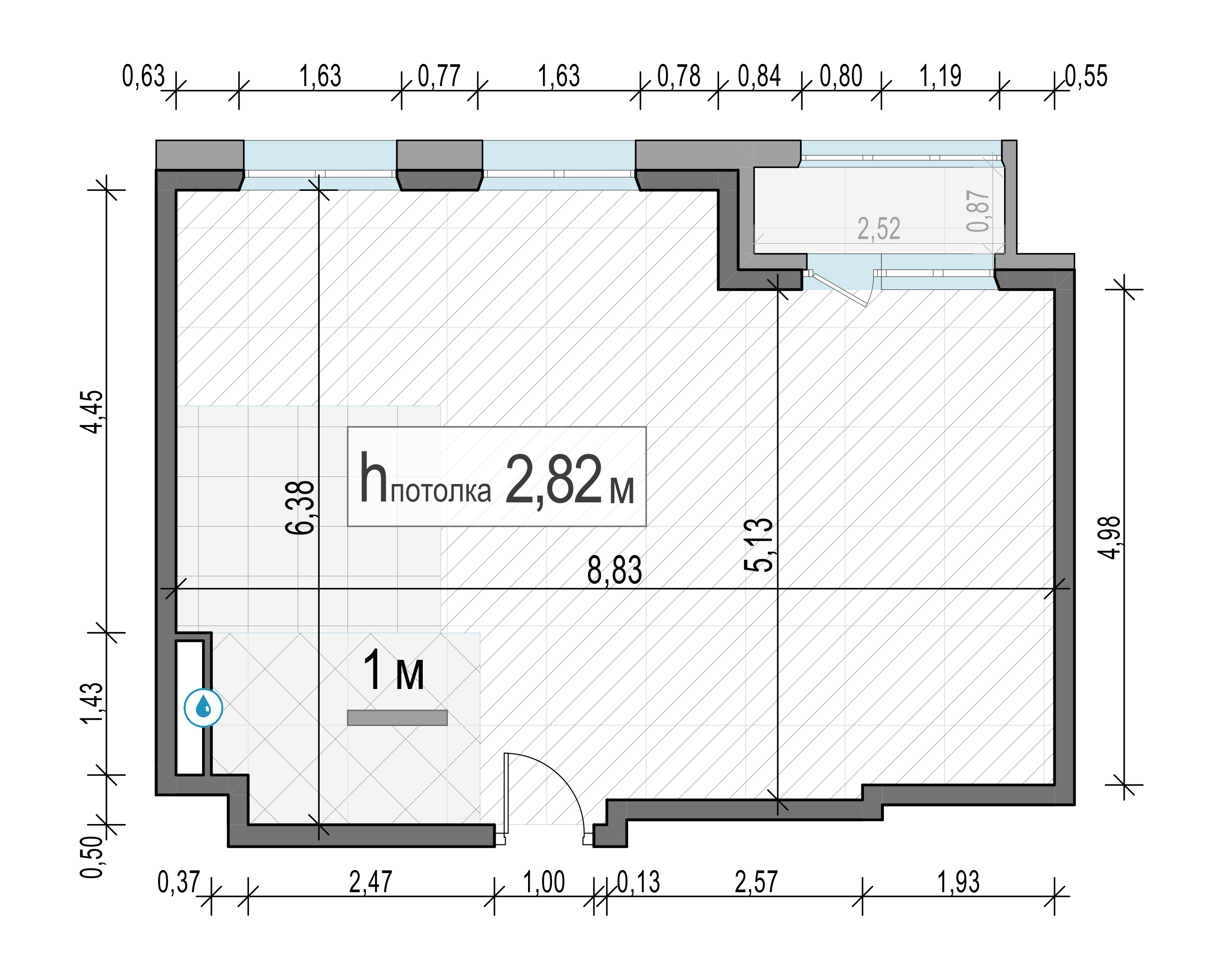 2 комн. квартира, 50.5 м², 2 этаж 