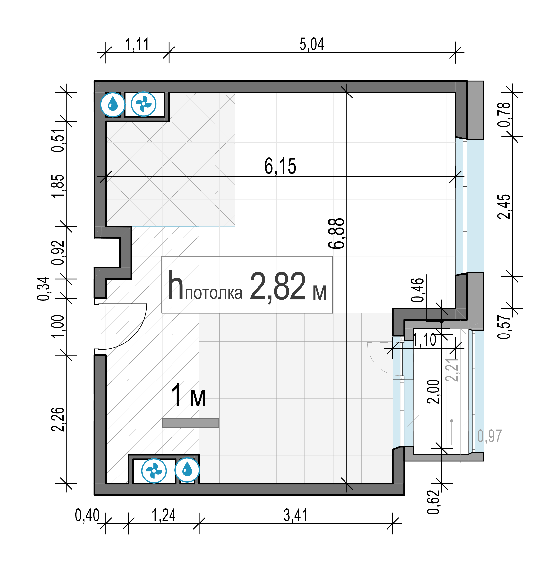 1 комн. квартира, 37.4 м², 14 этаж 
