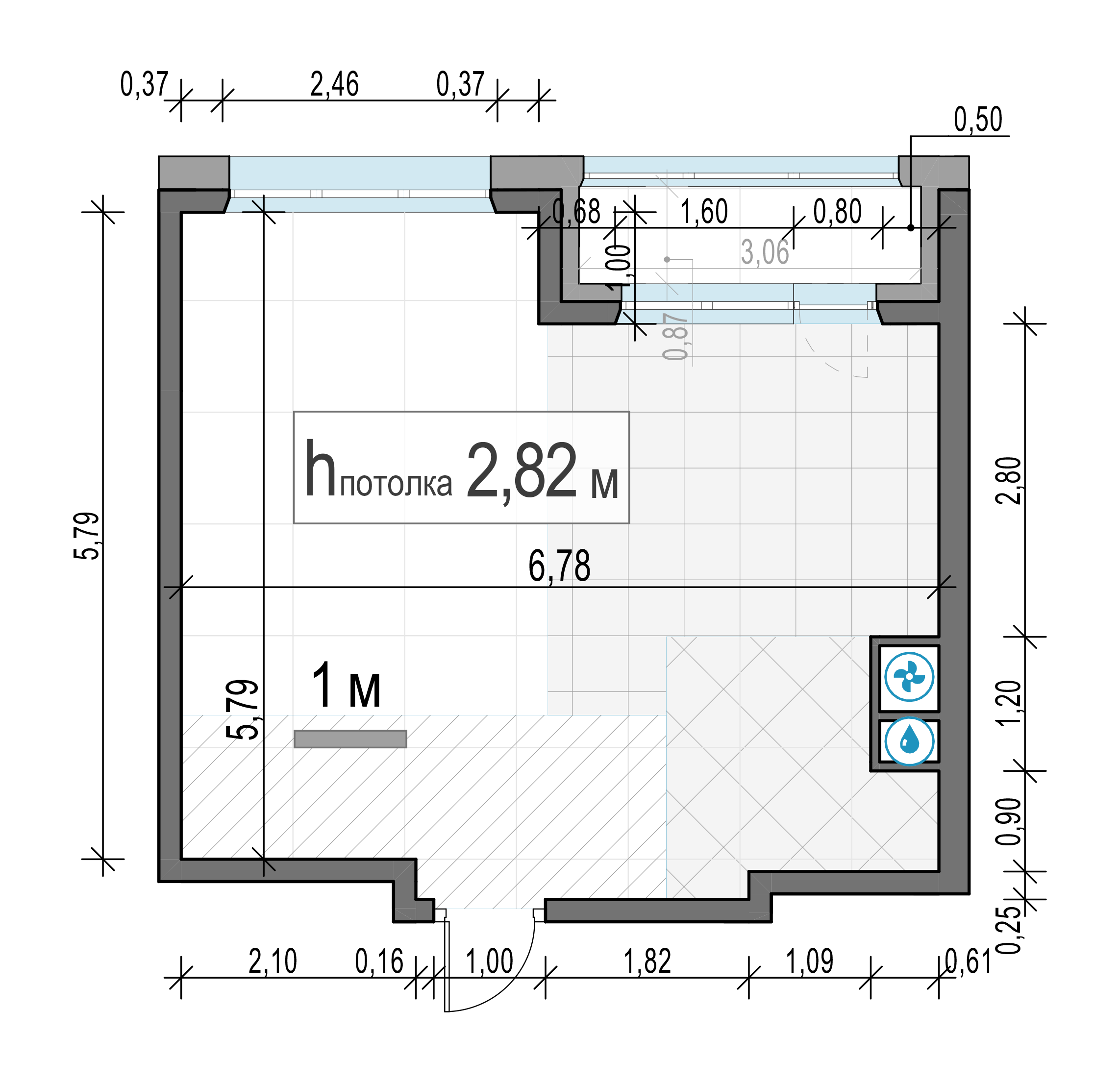 1 комн. квартира, 36.5 м², 5 этаж 