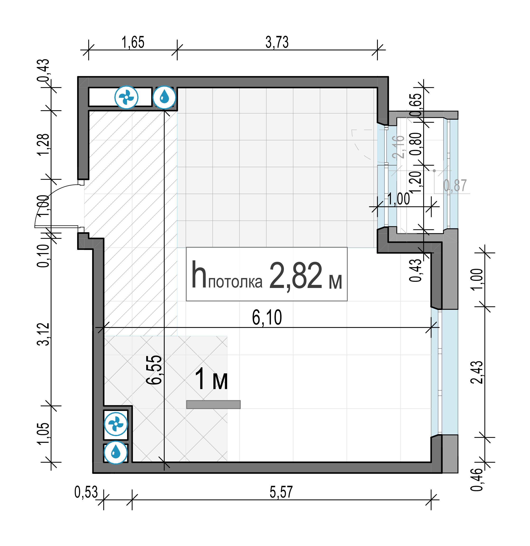 1 комн. квартира, 39 м², 8 этаж 
