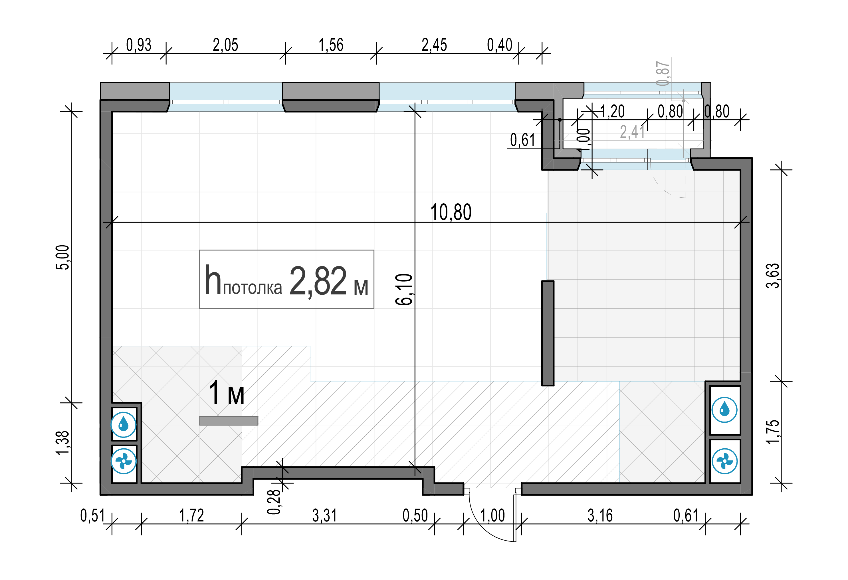 2 комн. квартира, 60.9 м², 18 этаж 