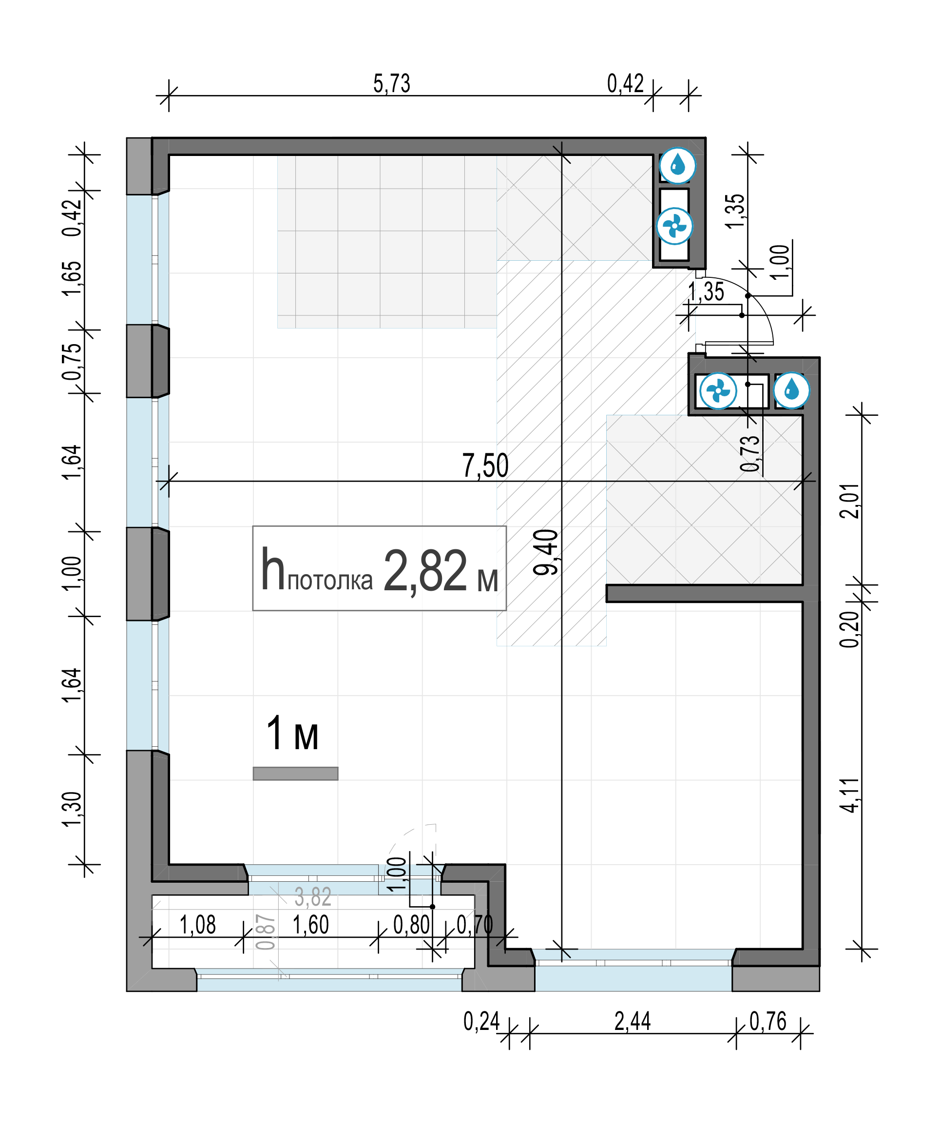 3 комн. квартира, 61.5 м², 9 этаж 