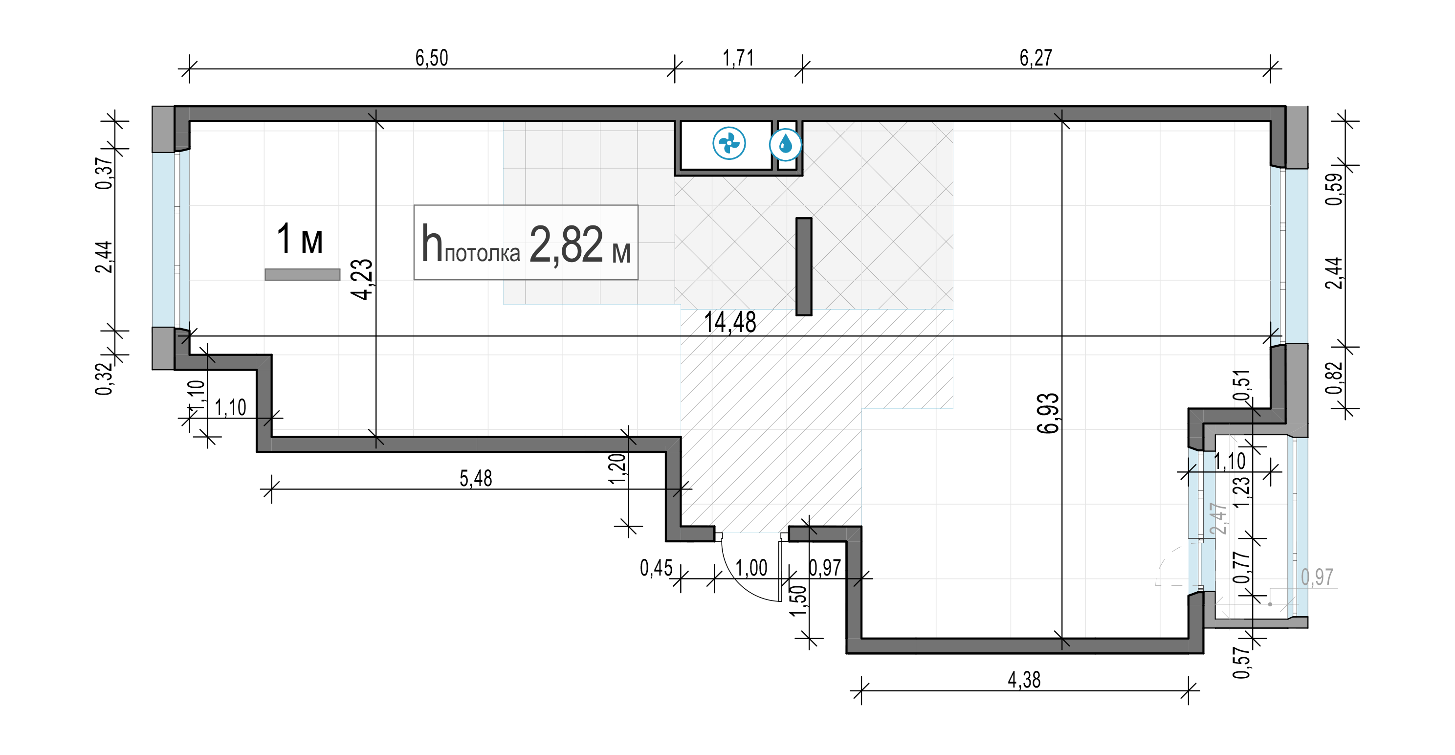 3 комн. квартира, 72.5 м², 3 этаж 