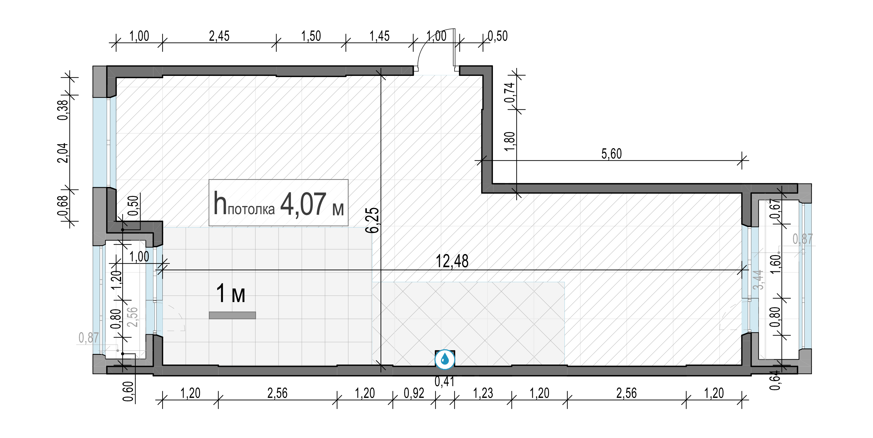 2 комн. квартира, 67.9 м², 1 этаж 