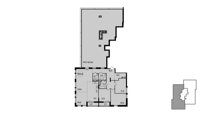 4 комн. квартира, 166.2 м², 23 этаж 