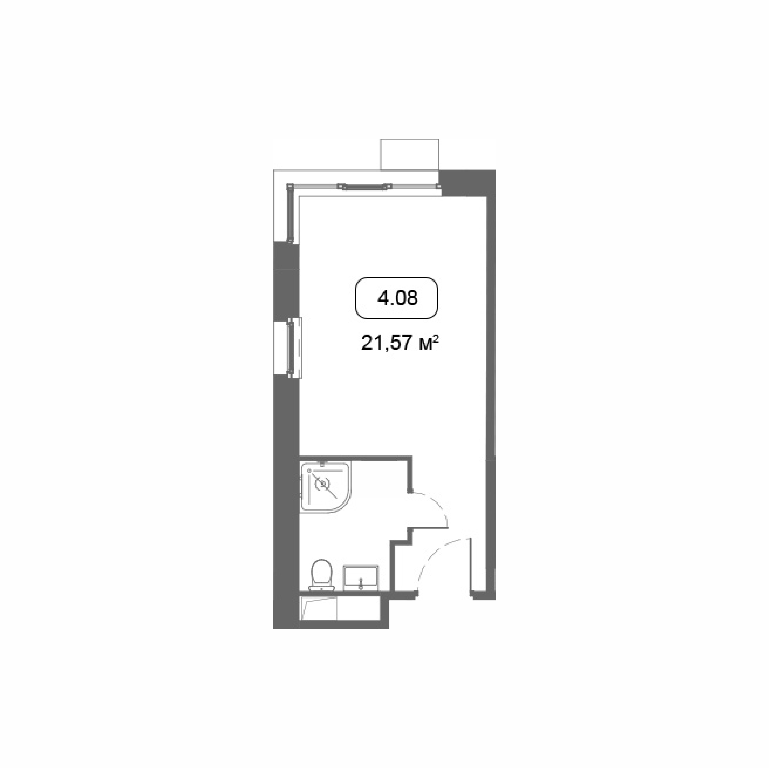 студия, 21.6 м², 14 этаж 