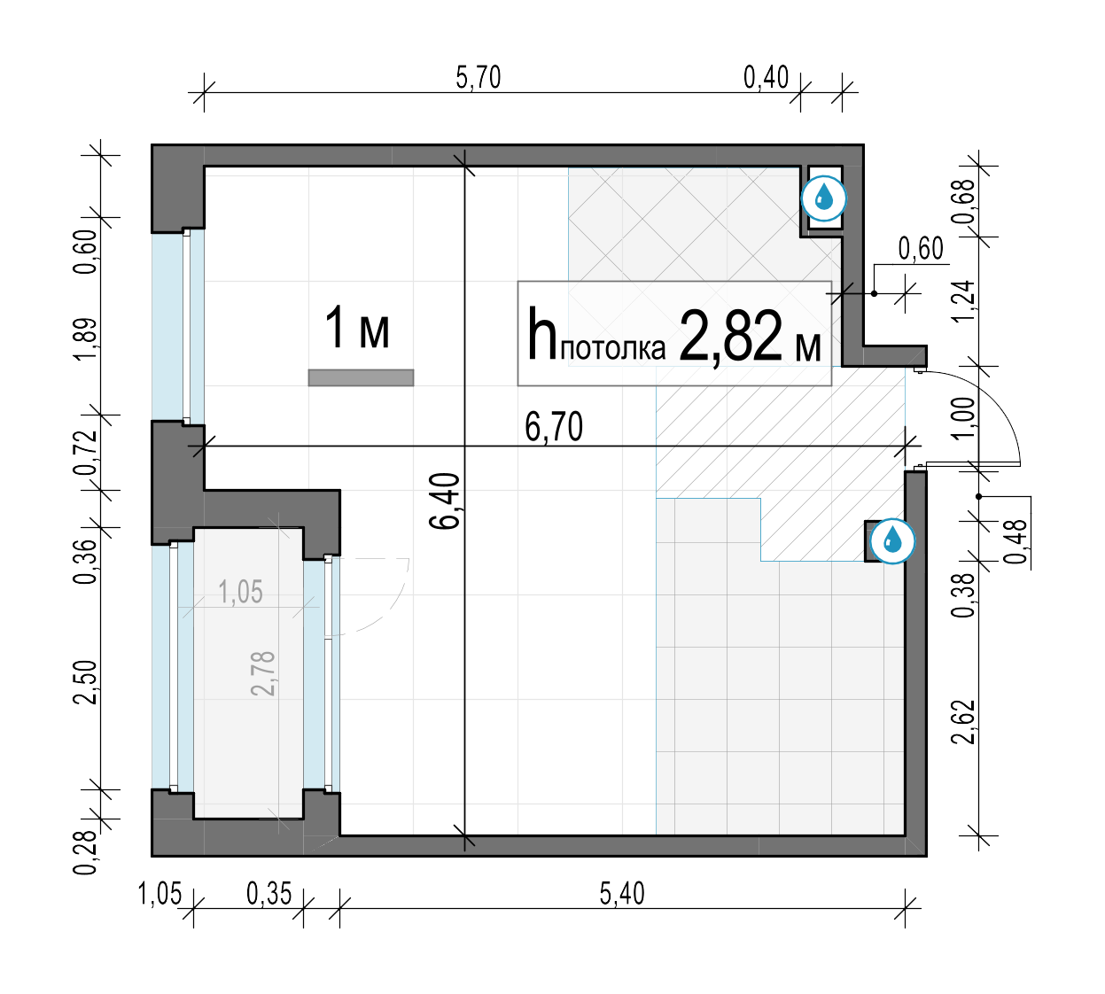 1 комн. квартира, 37.7 м², 4 этаж 