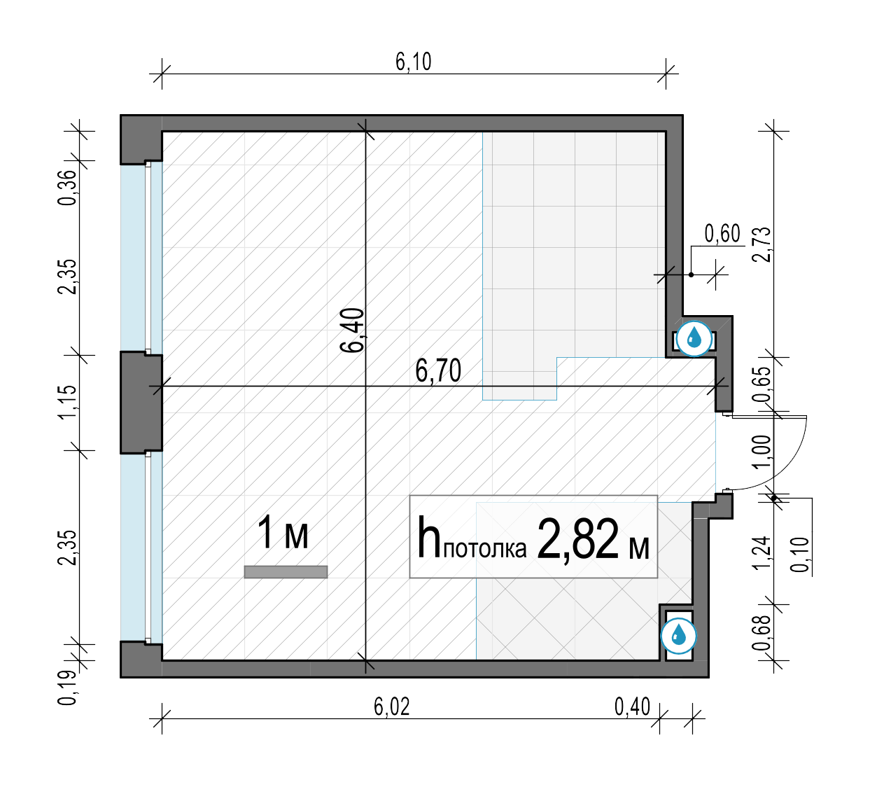 1 комн. квартира, 39.4 м², 2 этаж 