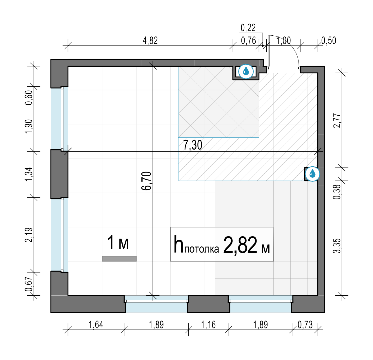 2 комн. квартира, 46.7 м², 17 этаж 