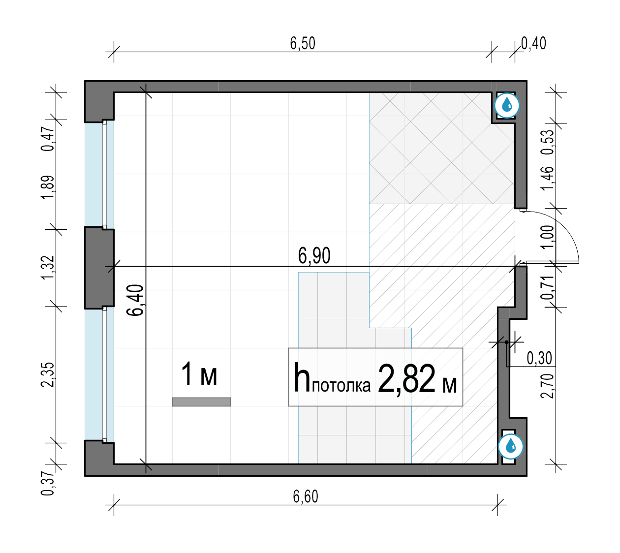 1 комн. квартира, 42 м², 15 этаж 