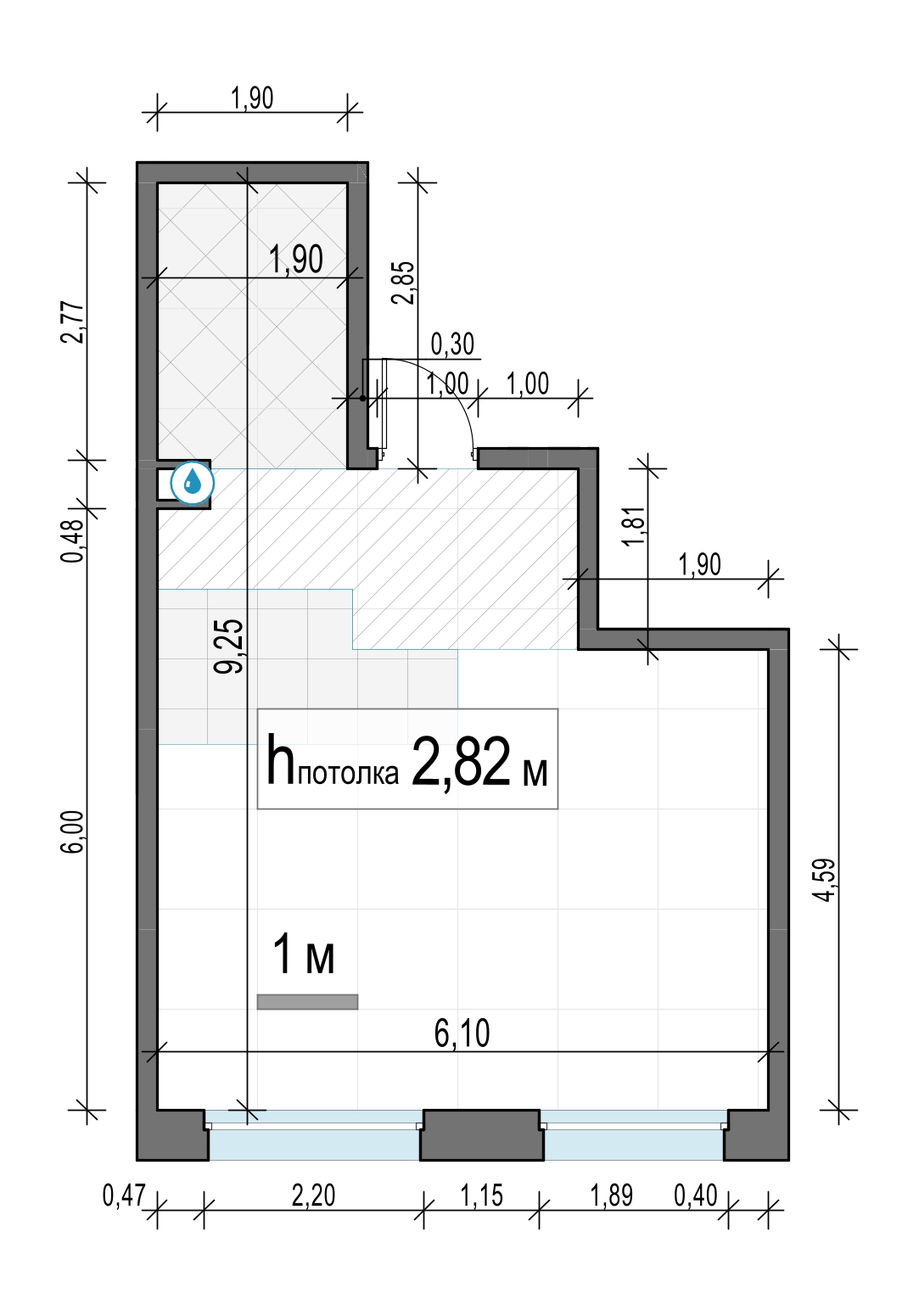 1 комн. квартира, 39.8 м², 18 этаж 