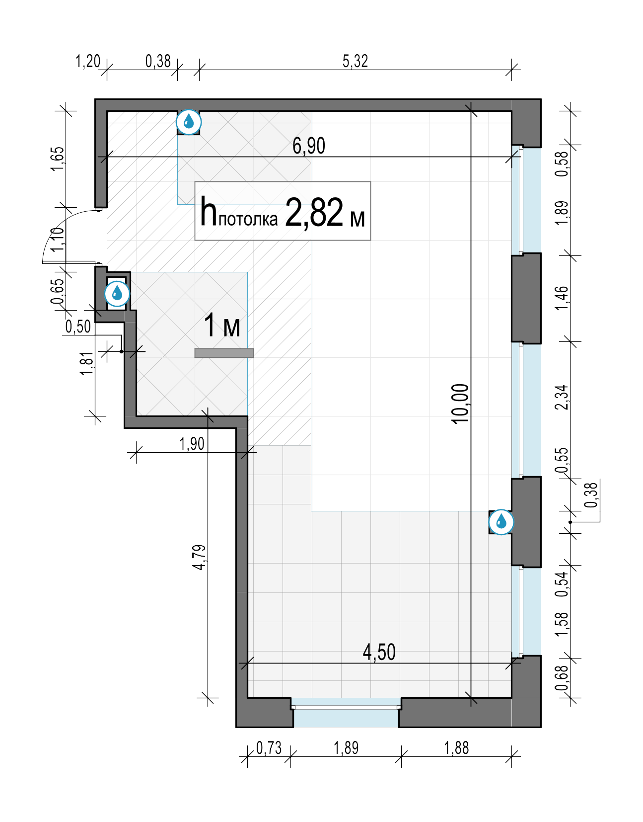 2 комн. квартира, 54.2 м², 15 этаж 