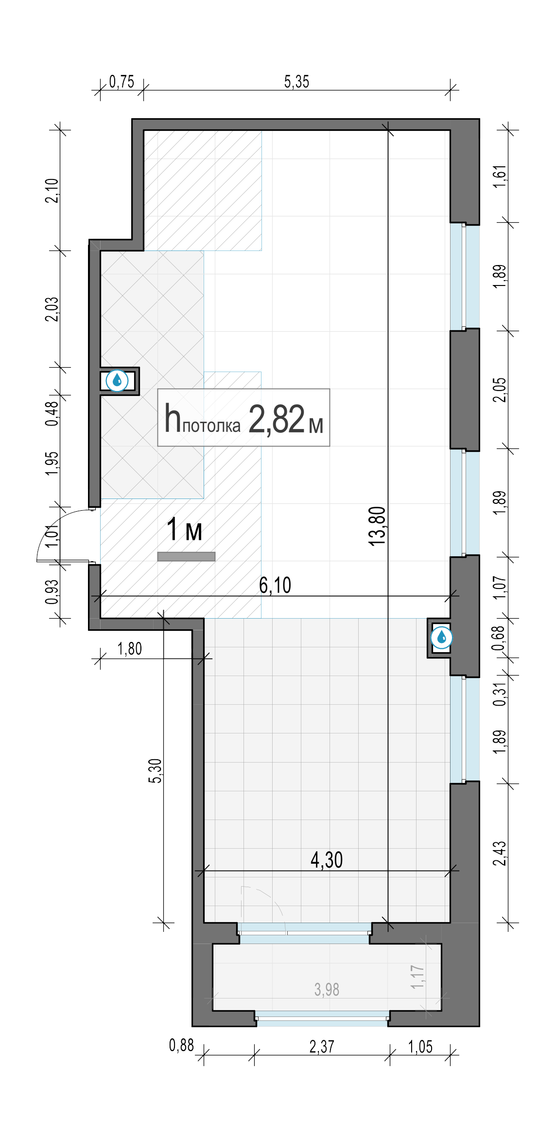 2 комн. квартира, 73 м², 12 этаж 